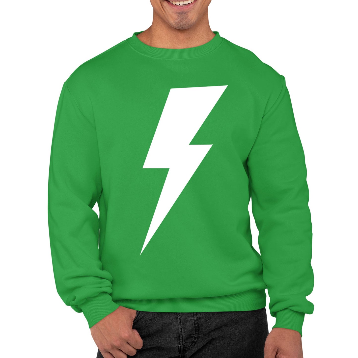 White Lightning Bolt Mens Sweatshirt