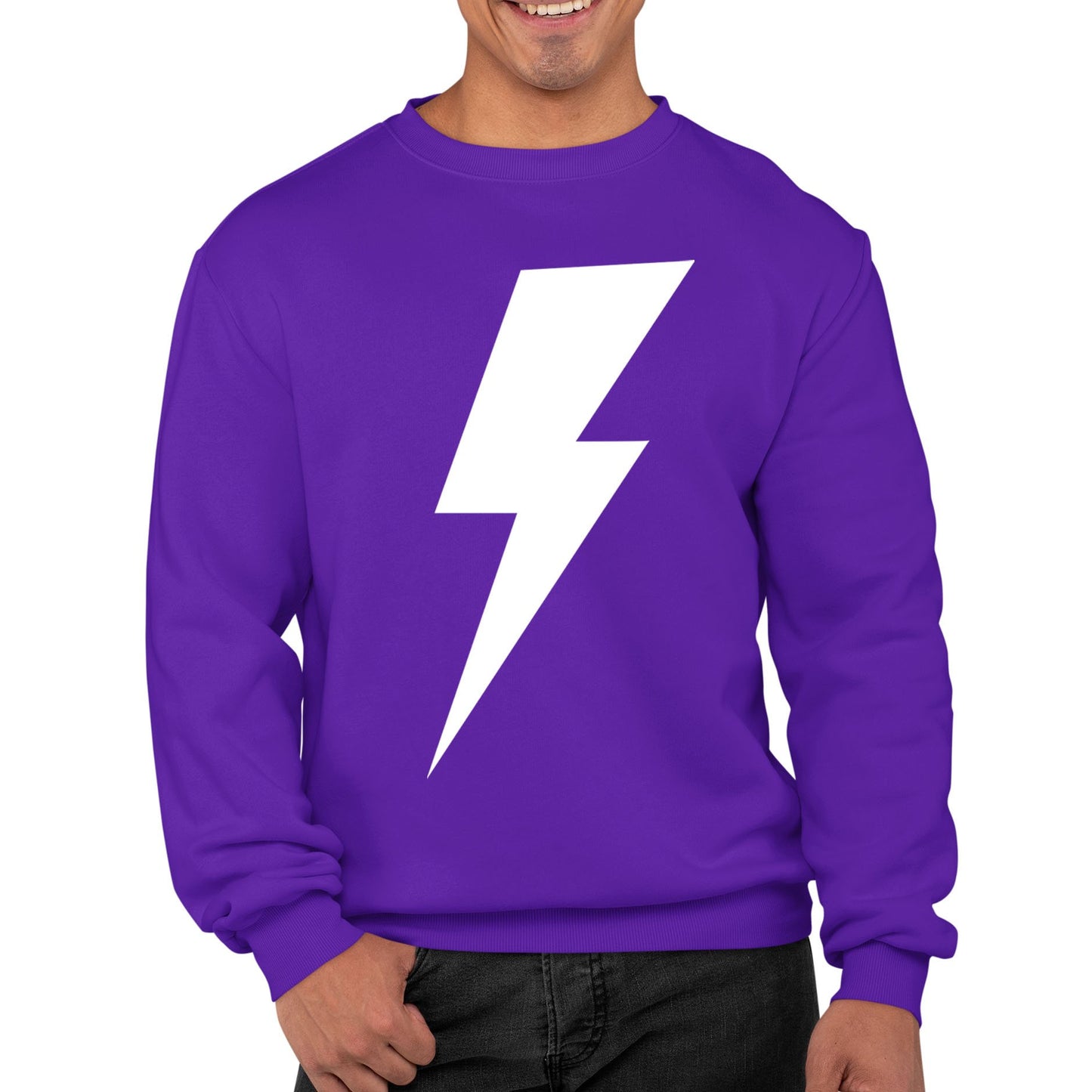 White Lightning Bolt Mens Sweatshirt