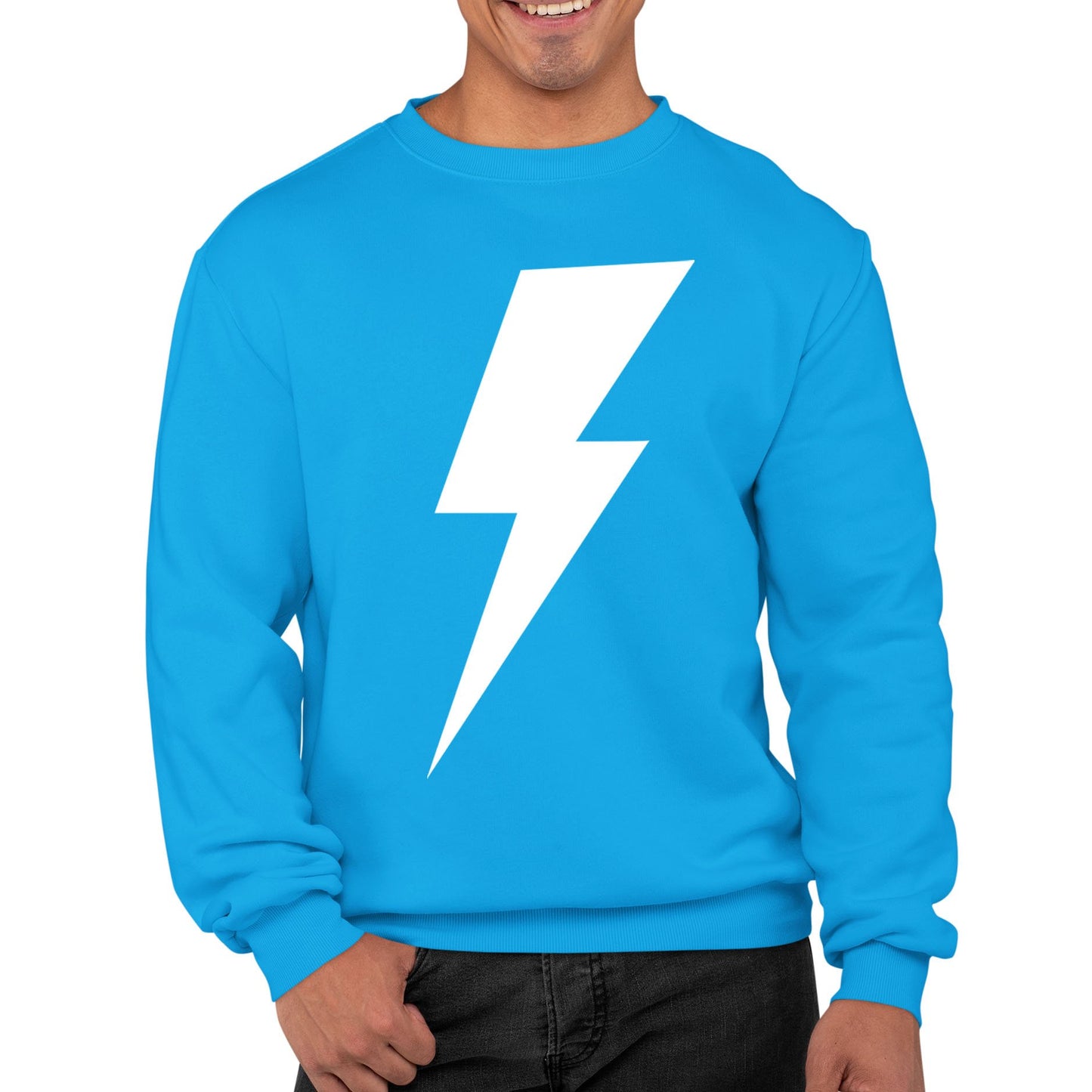 White Lightning Bolt Mens Sweatshirt