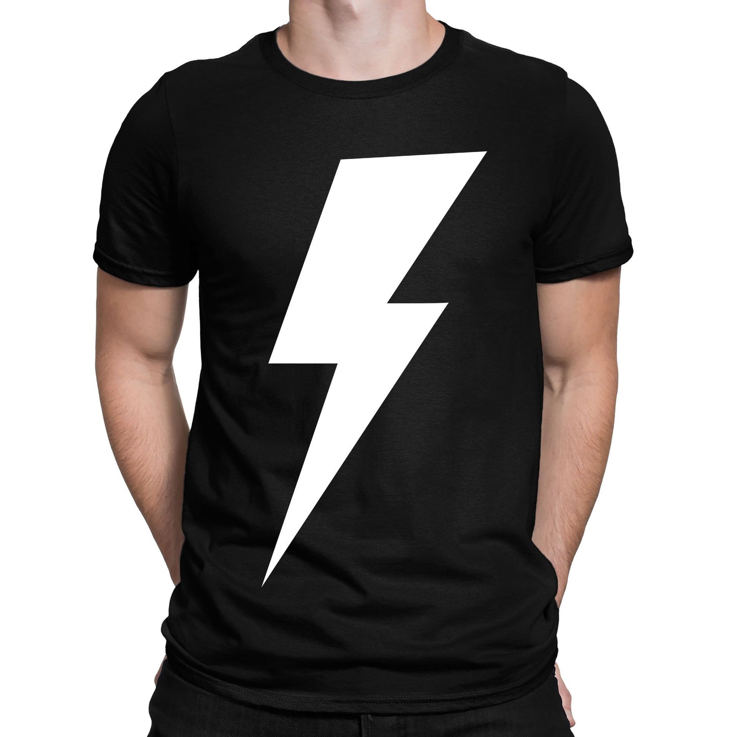 White Lightning Bolt Mens T-shirt