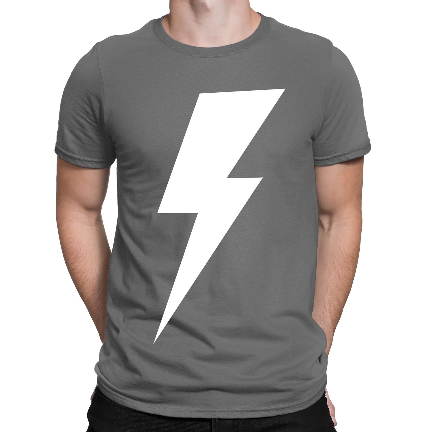 White Lightning Bolt Mens T-shirt