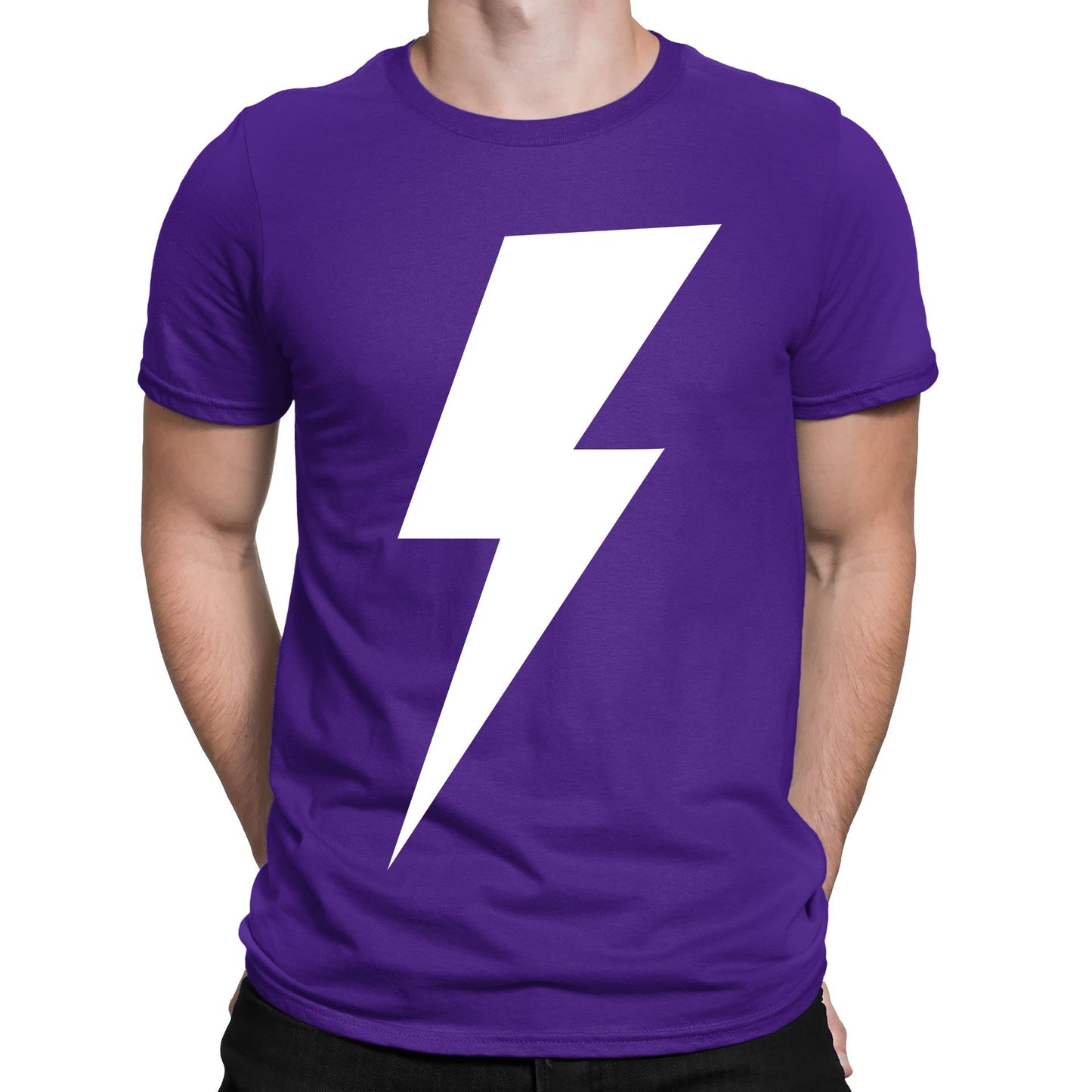 White Lightning Bolt Mens T-shirt