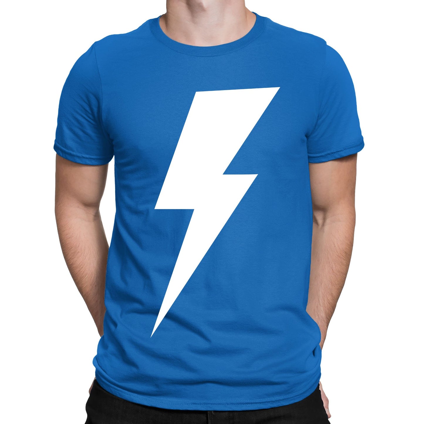 White Lightning Bolt Mens T-shirt