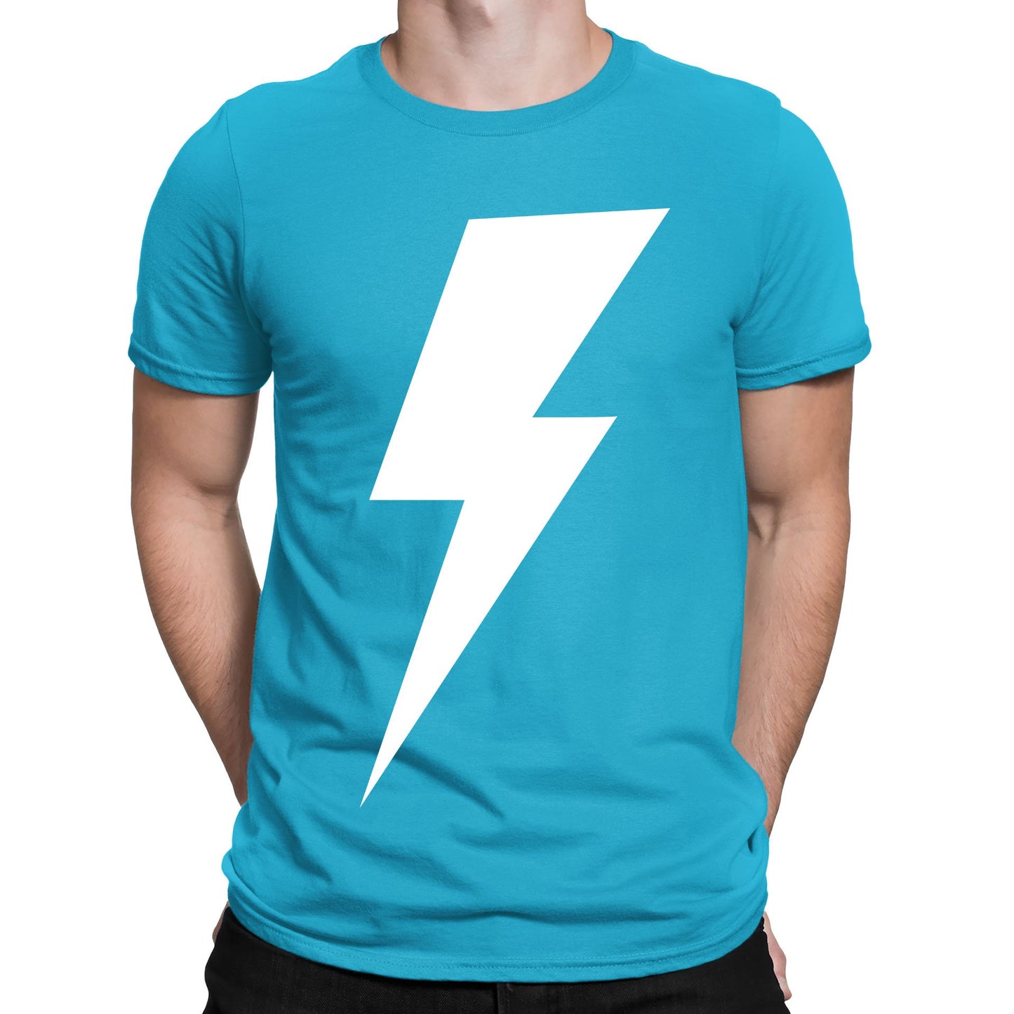 White Lightning Bolt Mens T-shirt