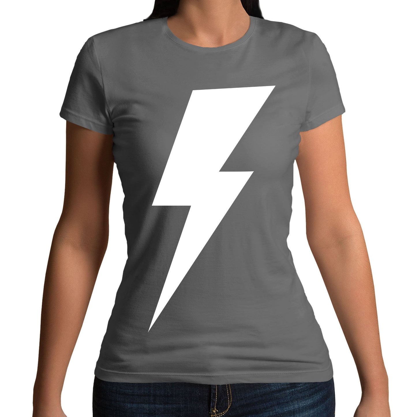 White Lightning Bolt Womens T-shirt