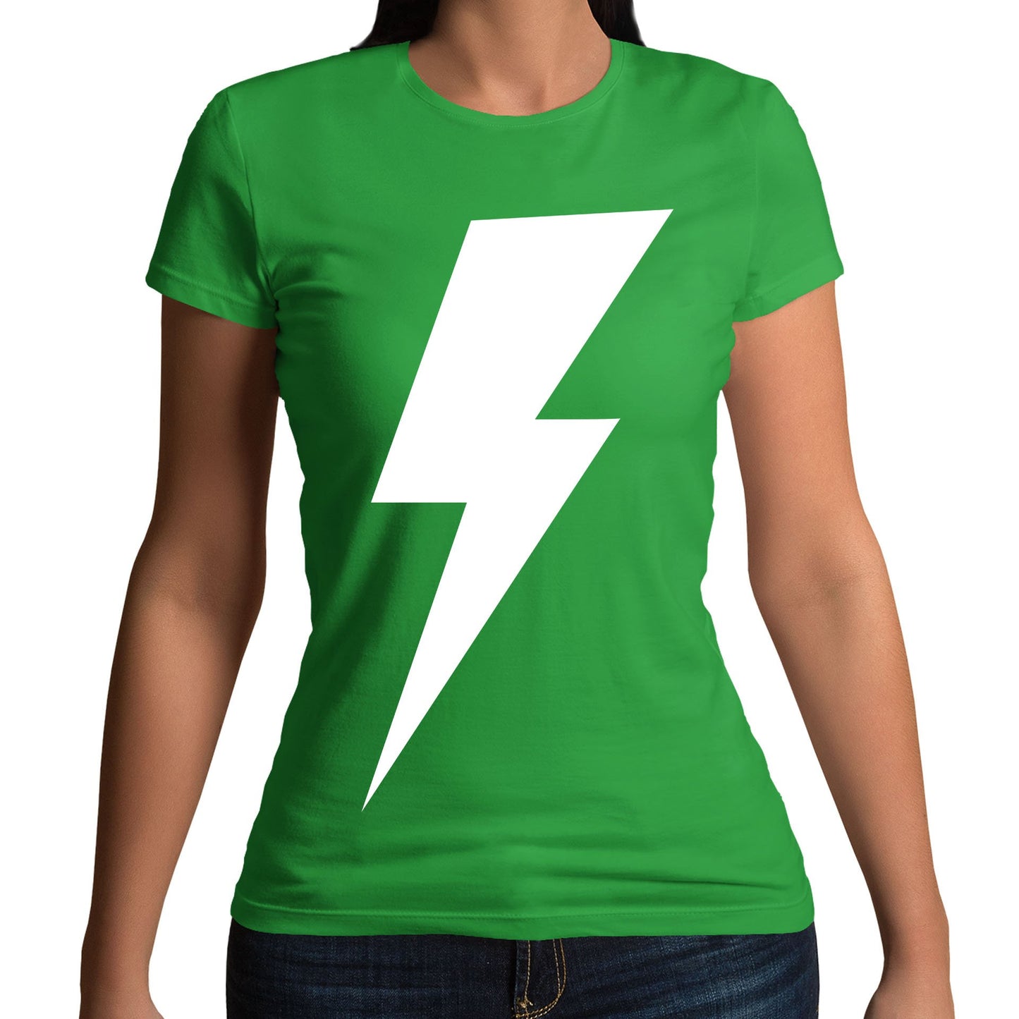 White Lightning Bolt Womens T-shirt