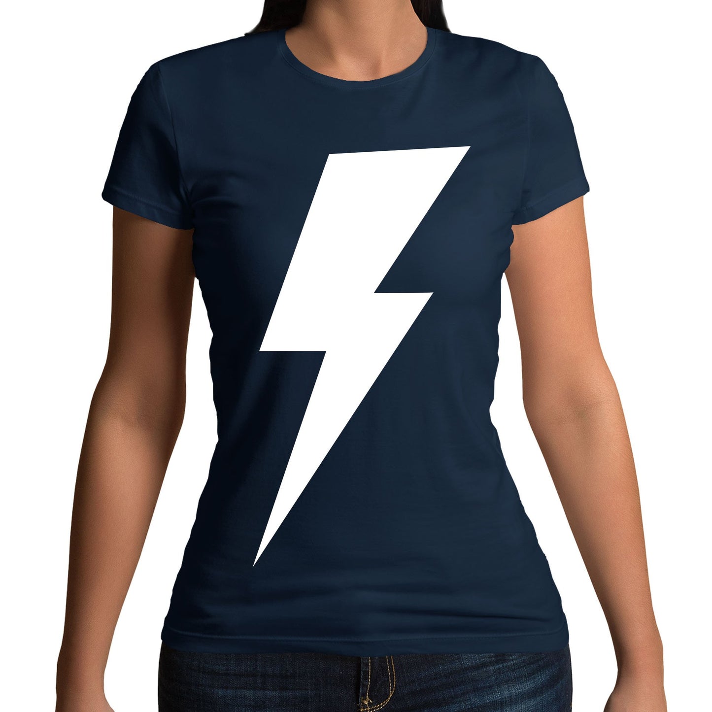 White Lightning Bolt Womens T-shirt