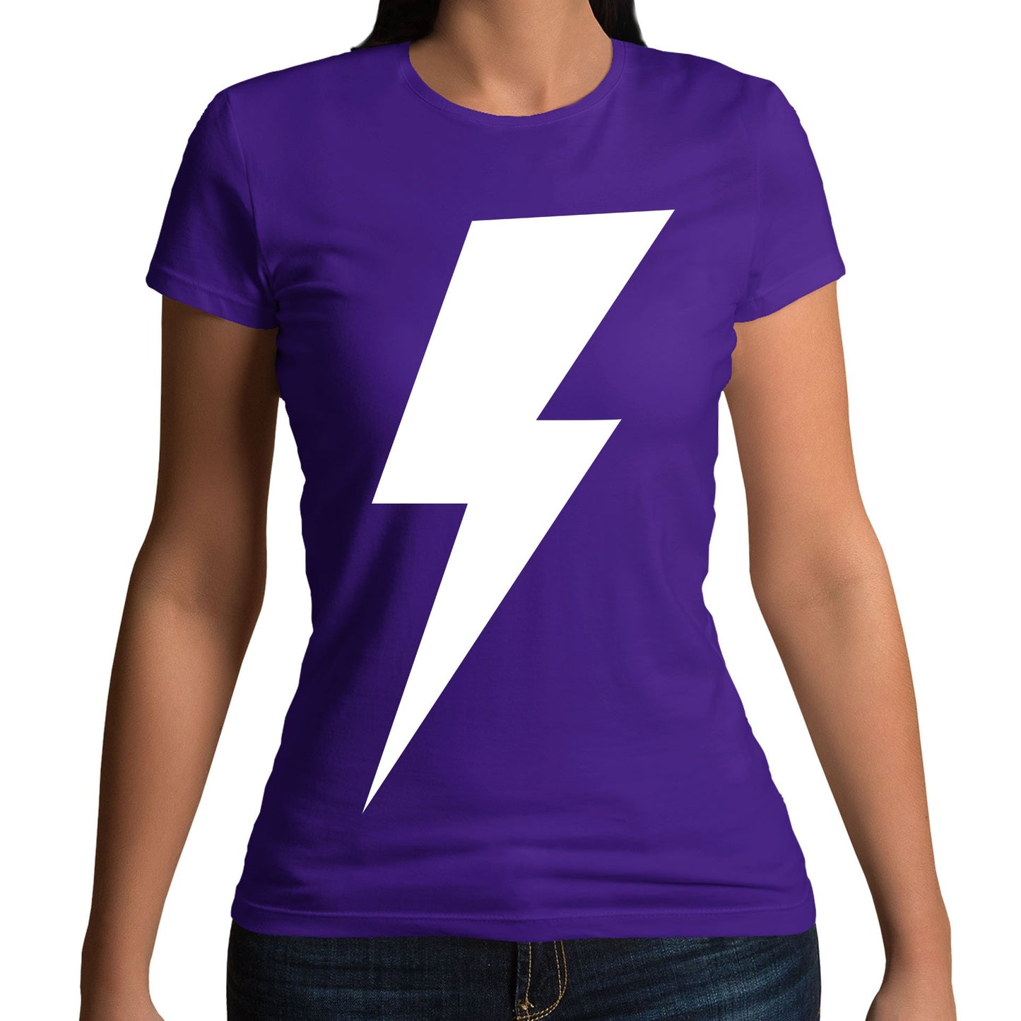 White Lightning Bolt Womens T-shirt