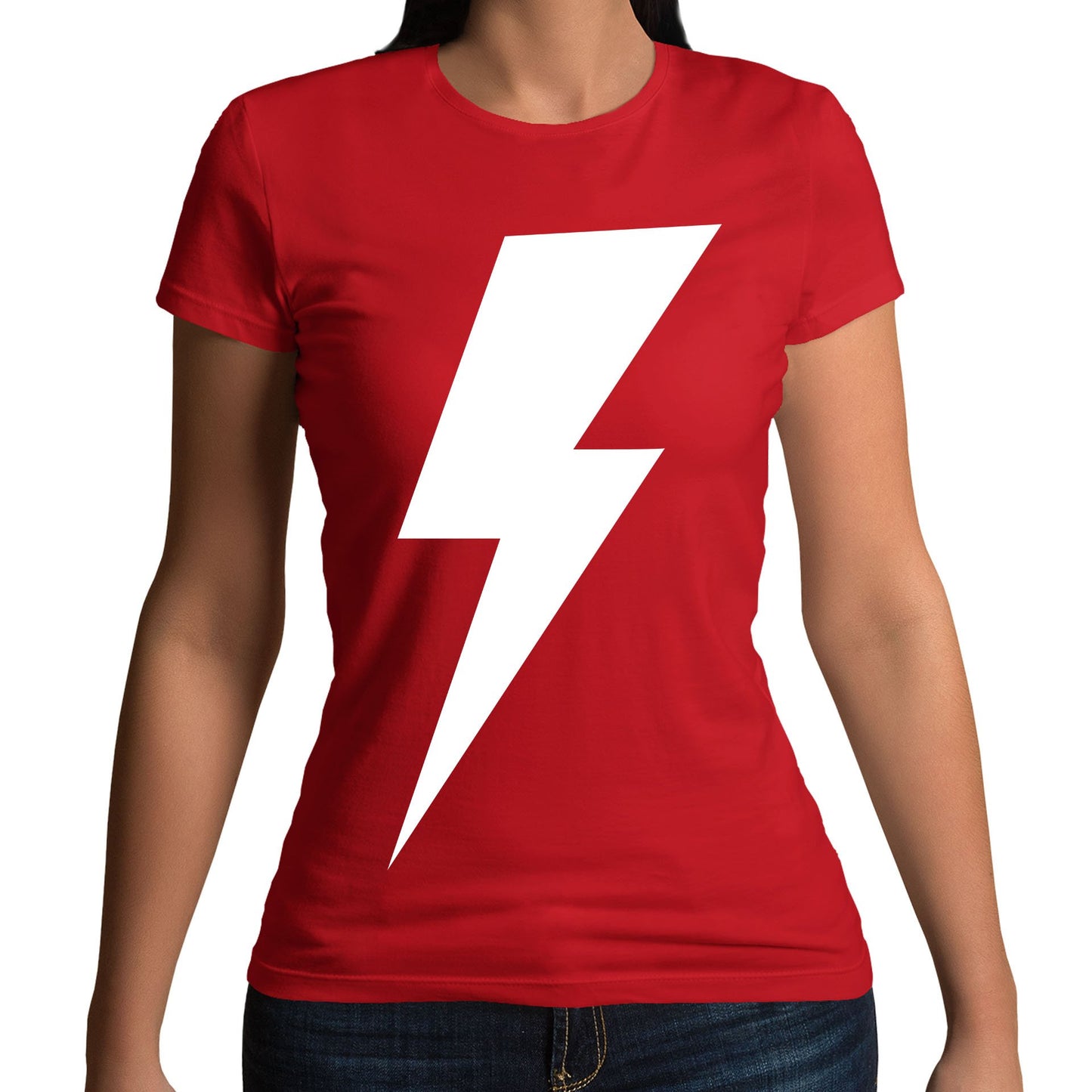 White Lightning Bolt Womens T-shirt