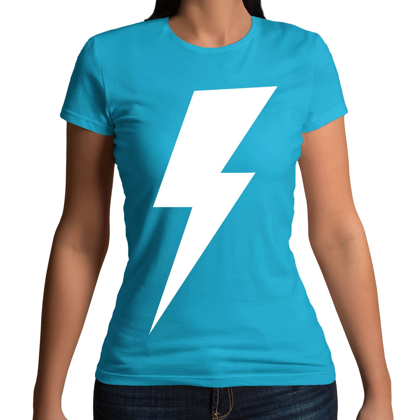 White Lightning Bolt Womens T-shirt