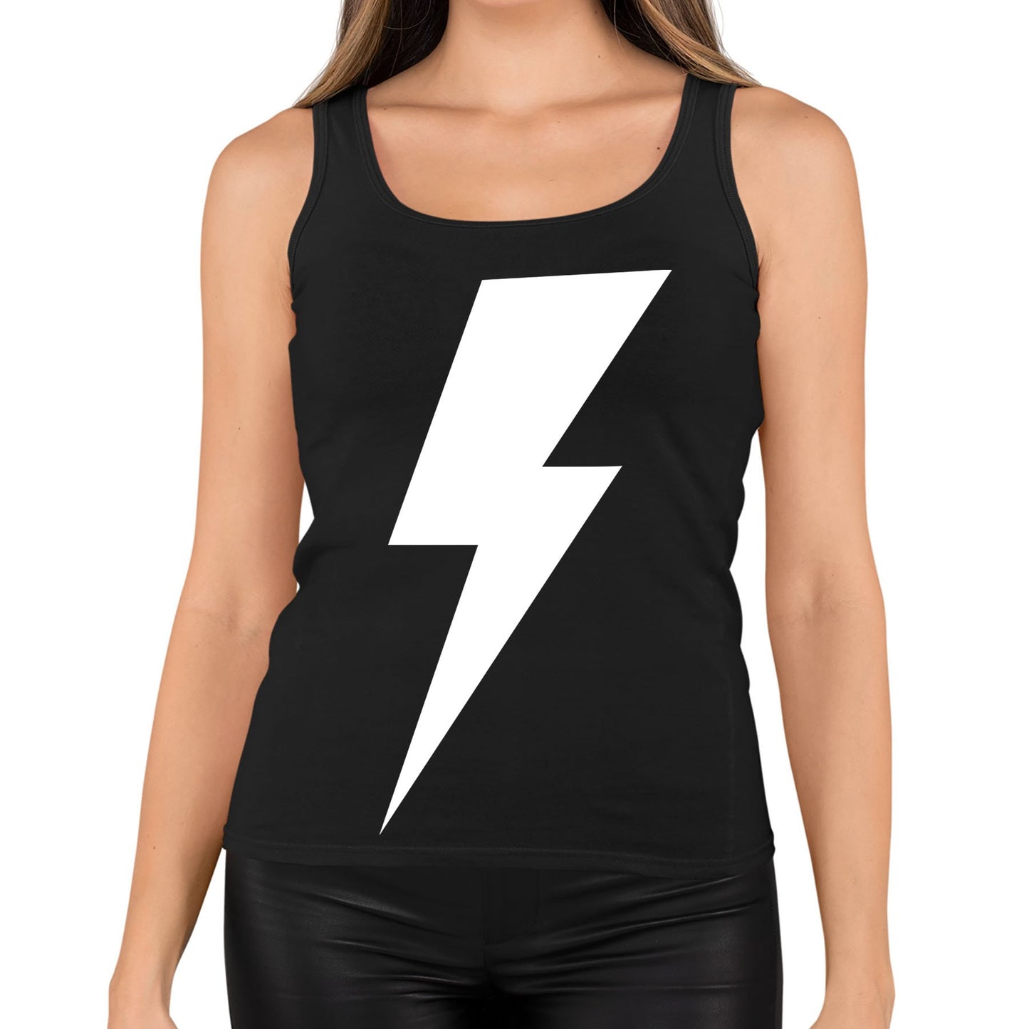 White Lightning Bolt Womens Vest