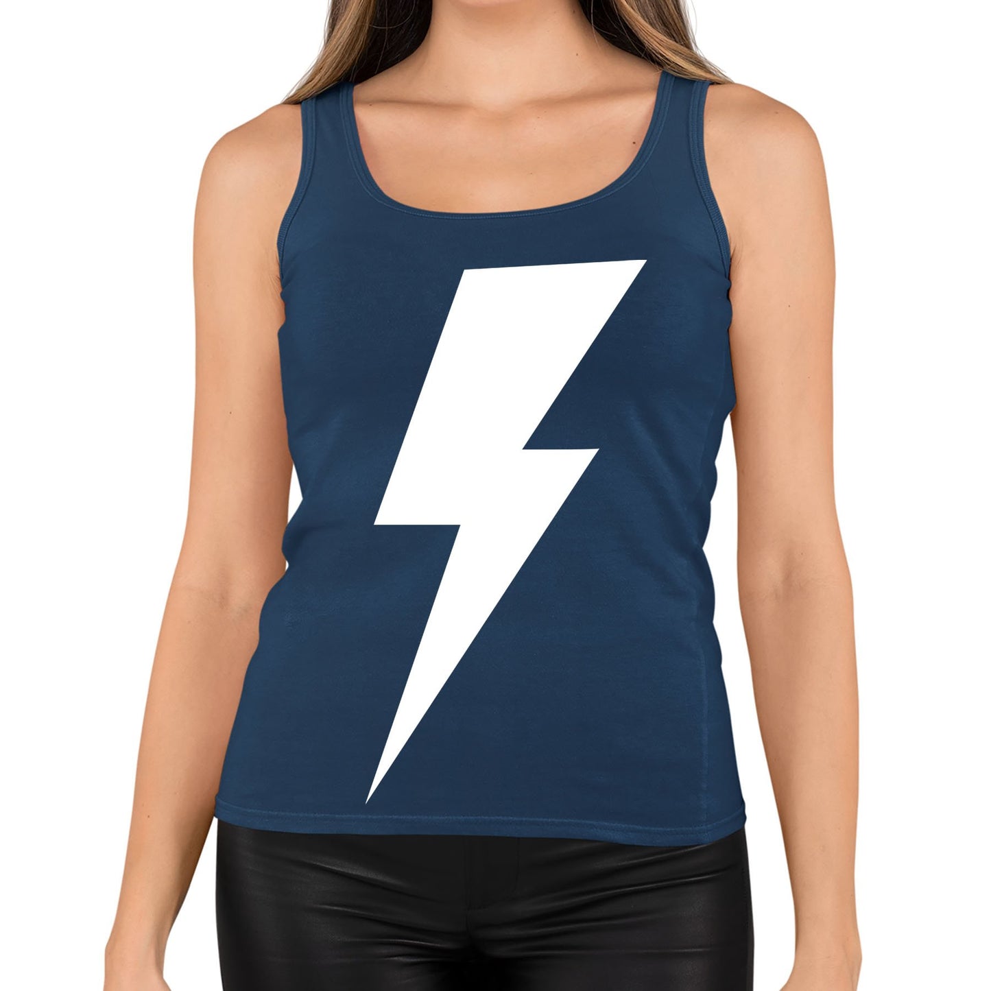 White Lightning Bolt Womens Vest