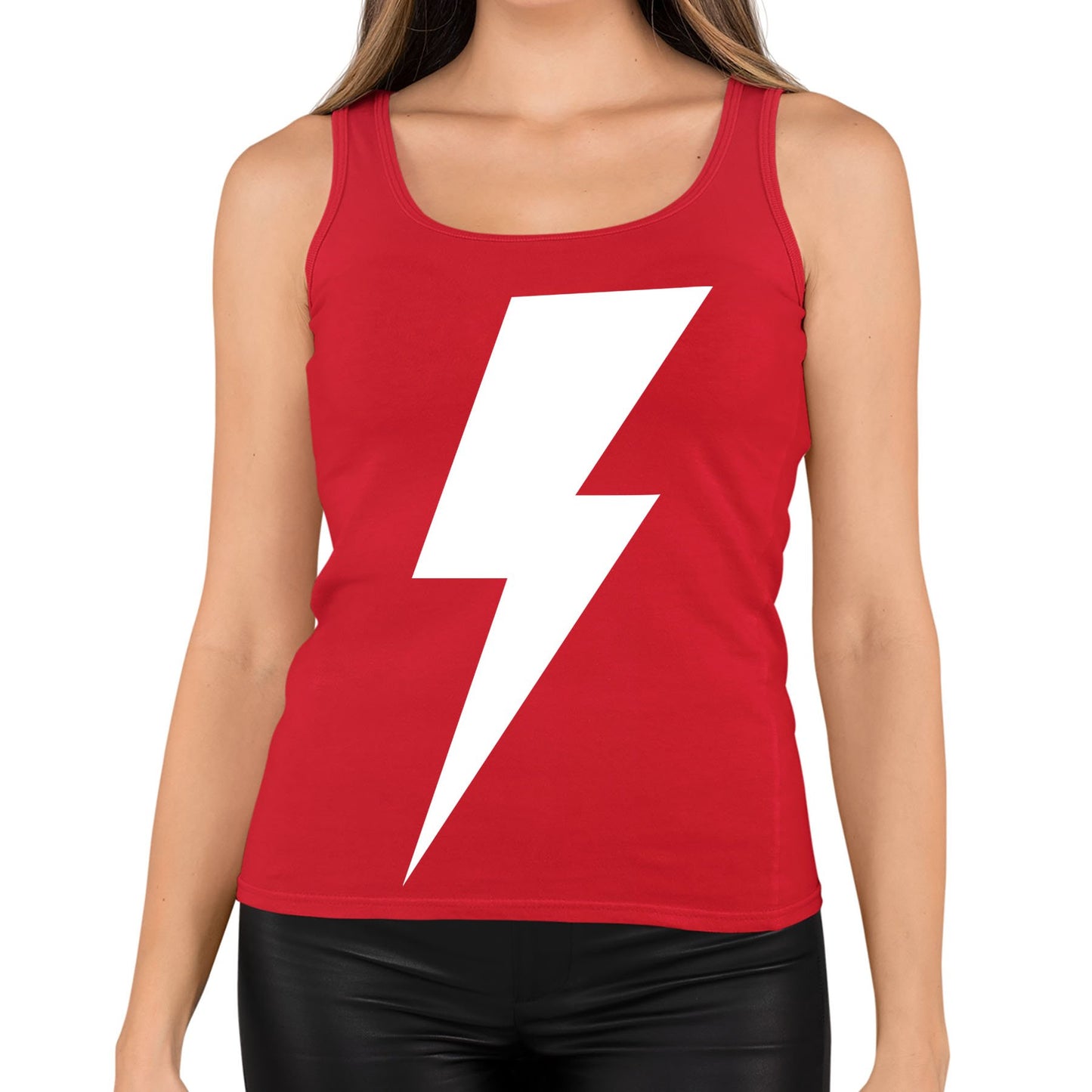 White Lightning Bolt Womens Vest