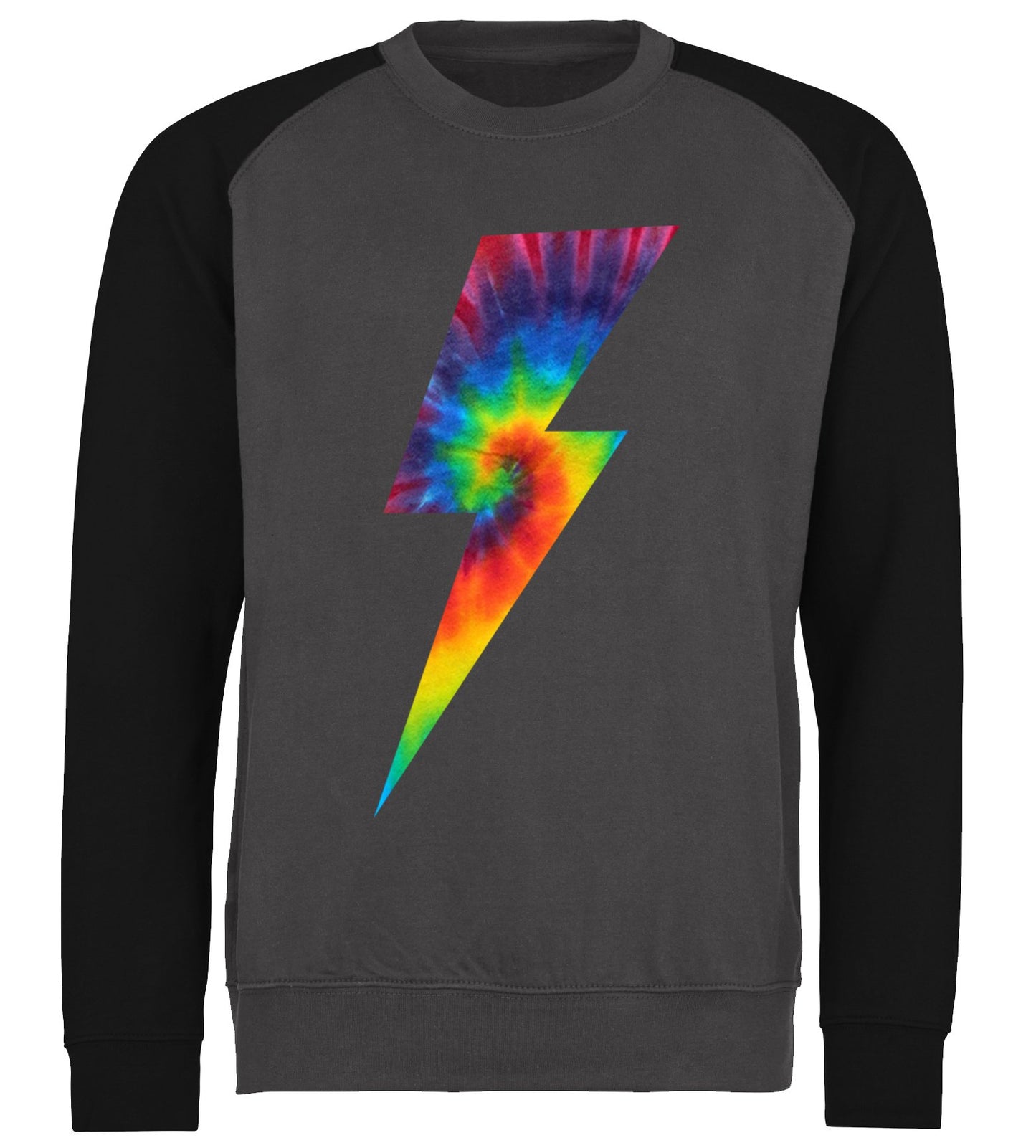 Tie Dye Lightning Bolt Baseball Sweatshirt