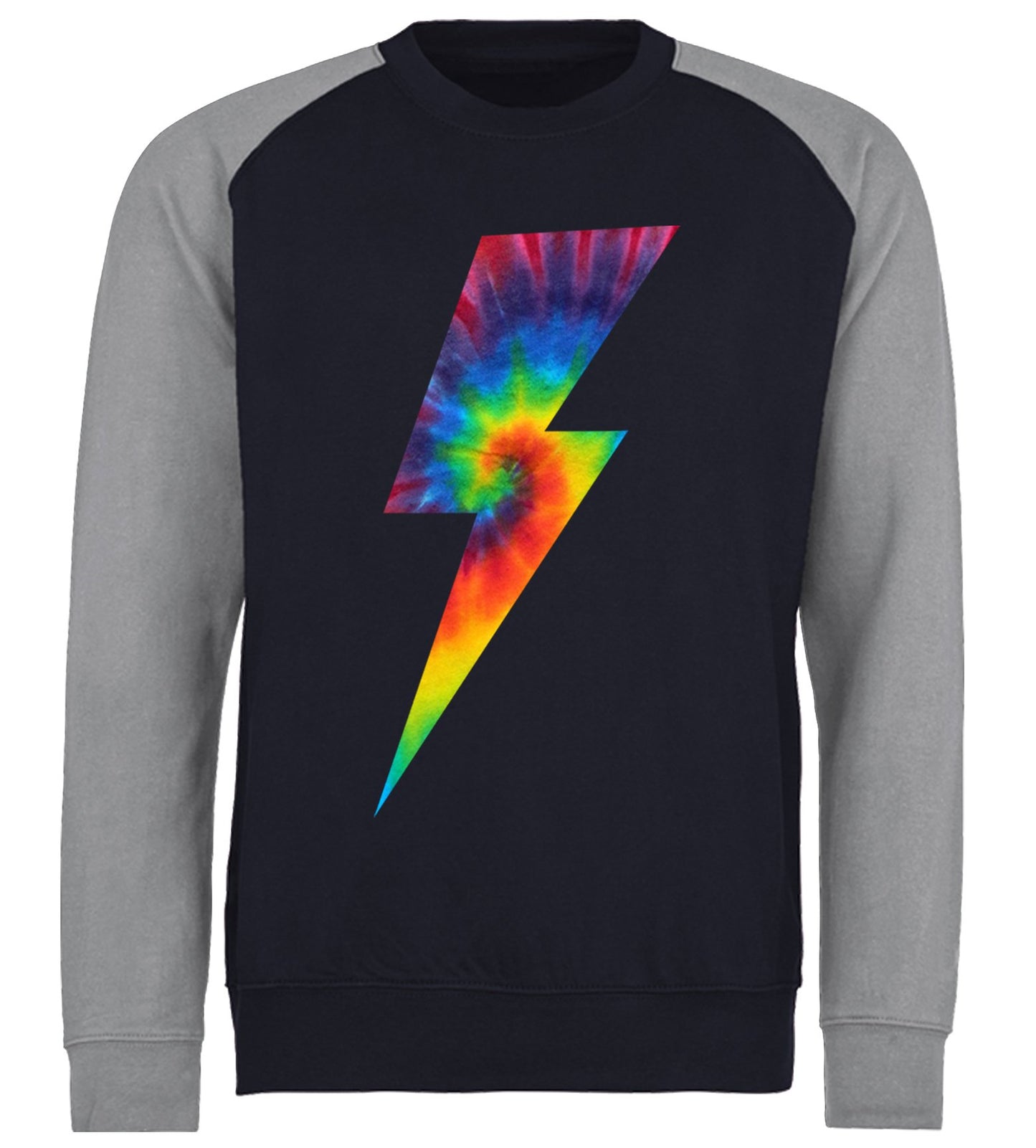 Tie Dye Lightning Bolt Baseball Sweatshirt