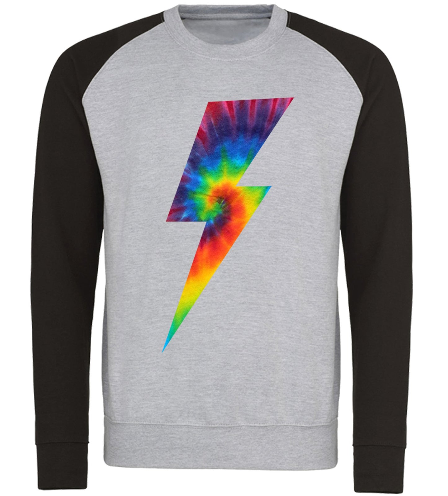 Tie Dye Lightning Bolt Baseball Sweatshirt