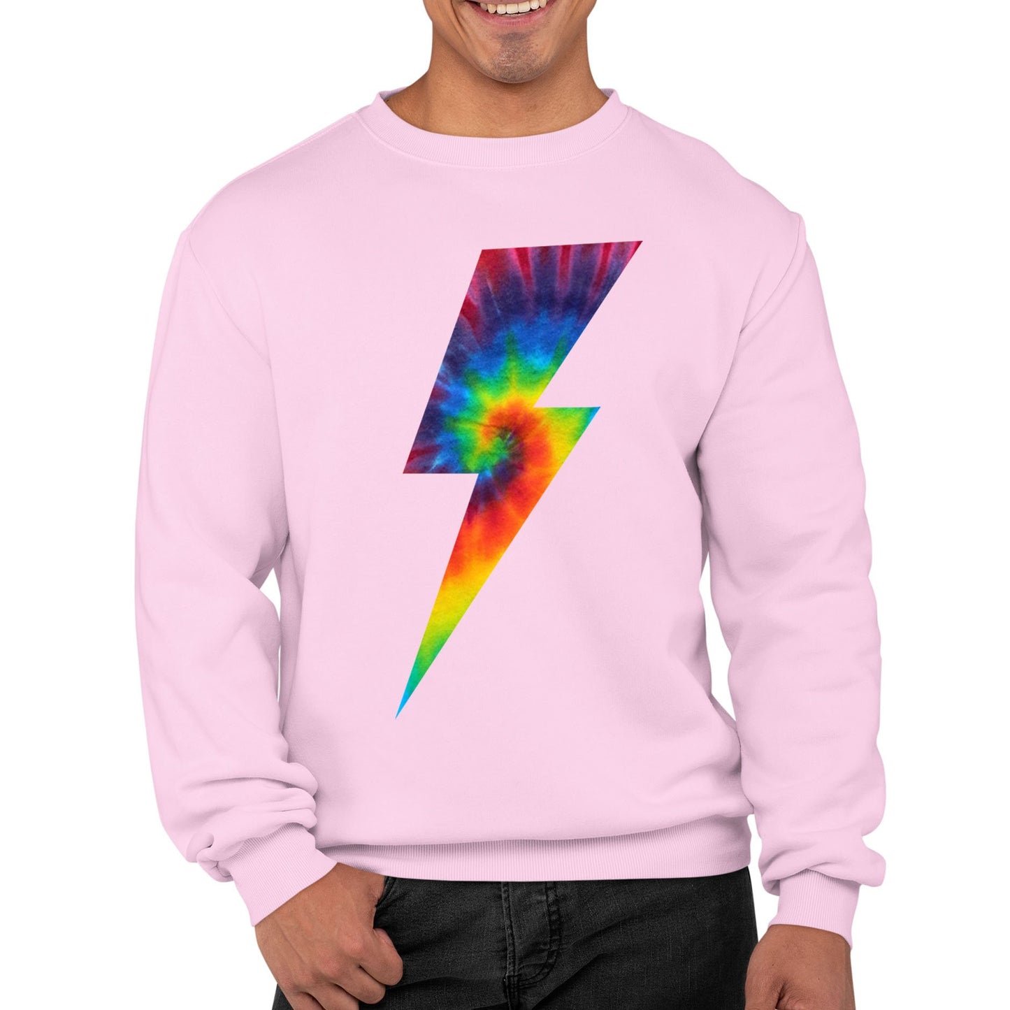 Tie Dye Lightning Bolt Mens Sweatshirt