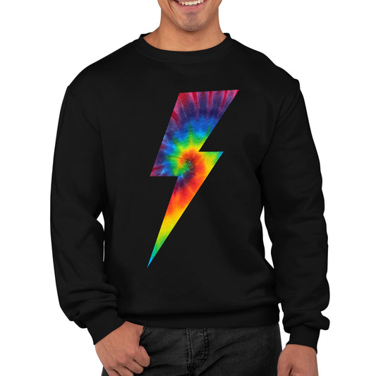 Tie Dye Lightning Bolt Mens Sweatshirt