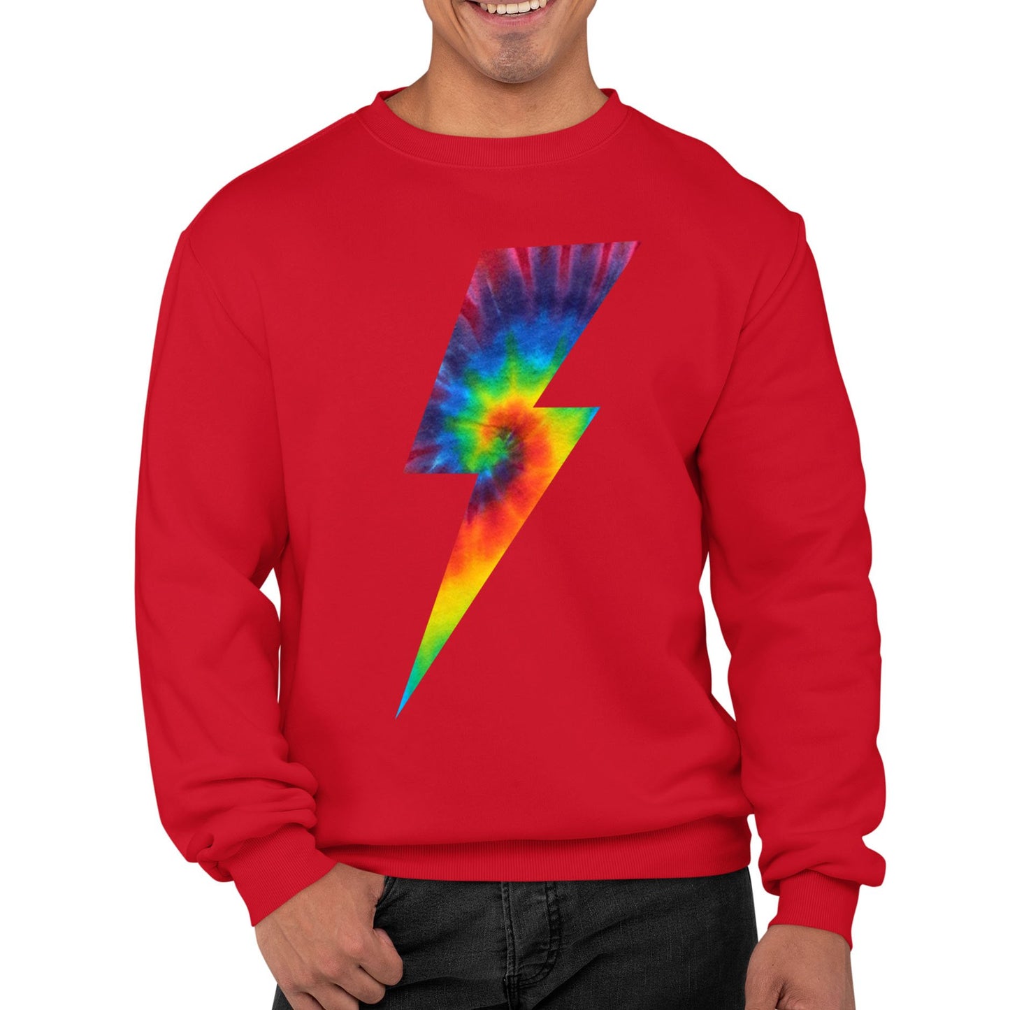 Tie Dye Lightning Bolt Mens Sweatshirt