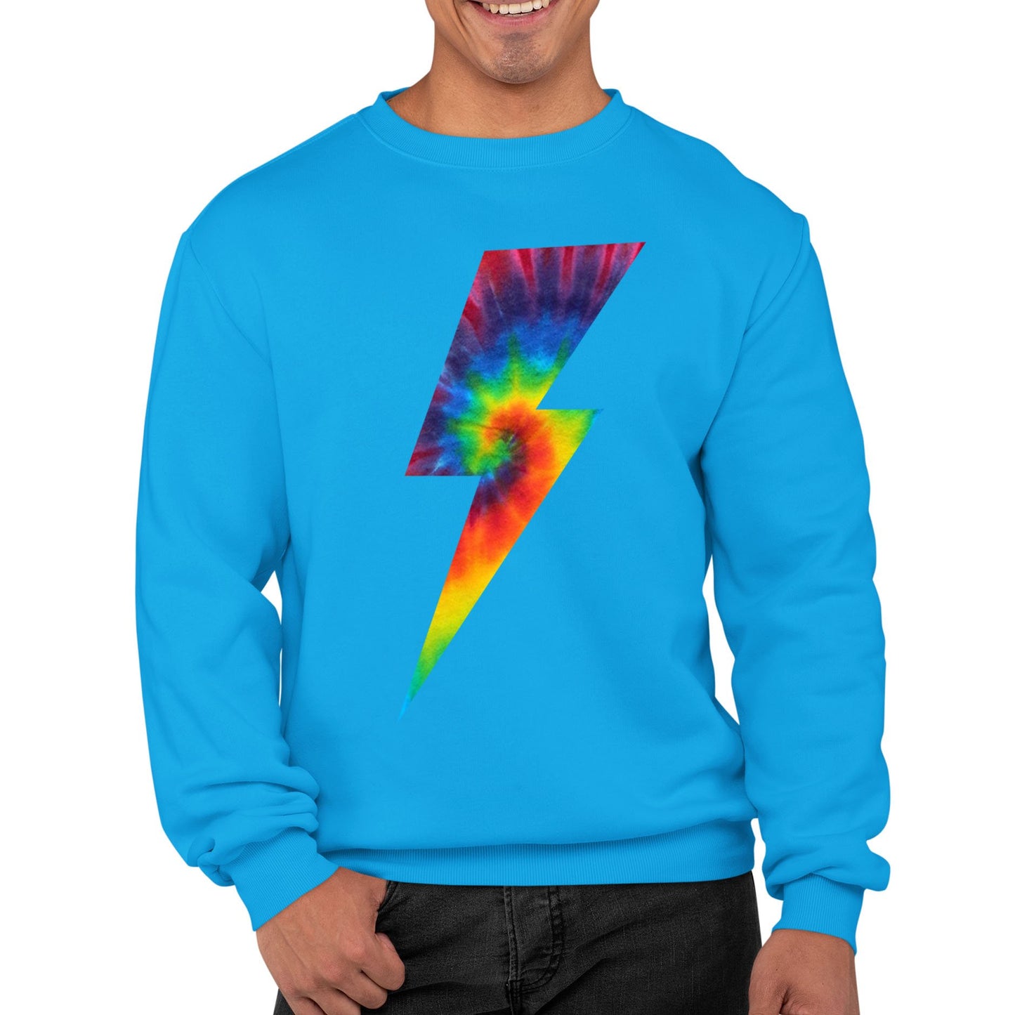 Tie Dye Lightning Bolt Mens Sweatshirt