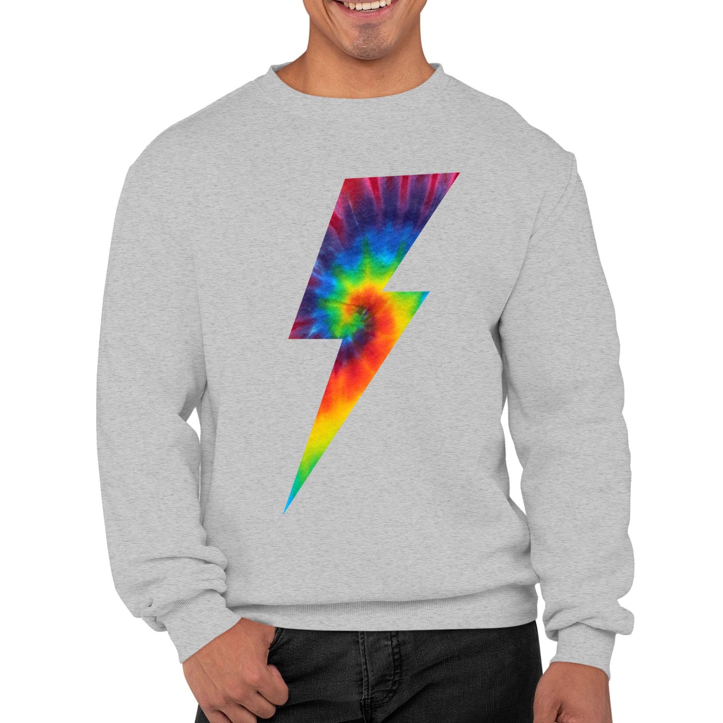 Tie Dye Lightning Bolt Mens Sweatshirt