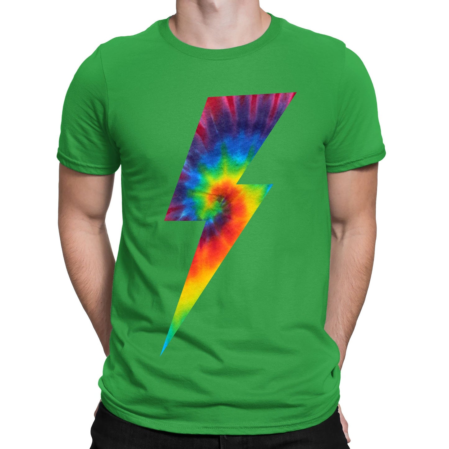 Tie Dye Lightning Bolt Mens T-shirt