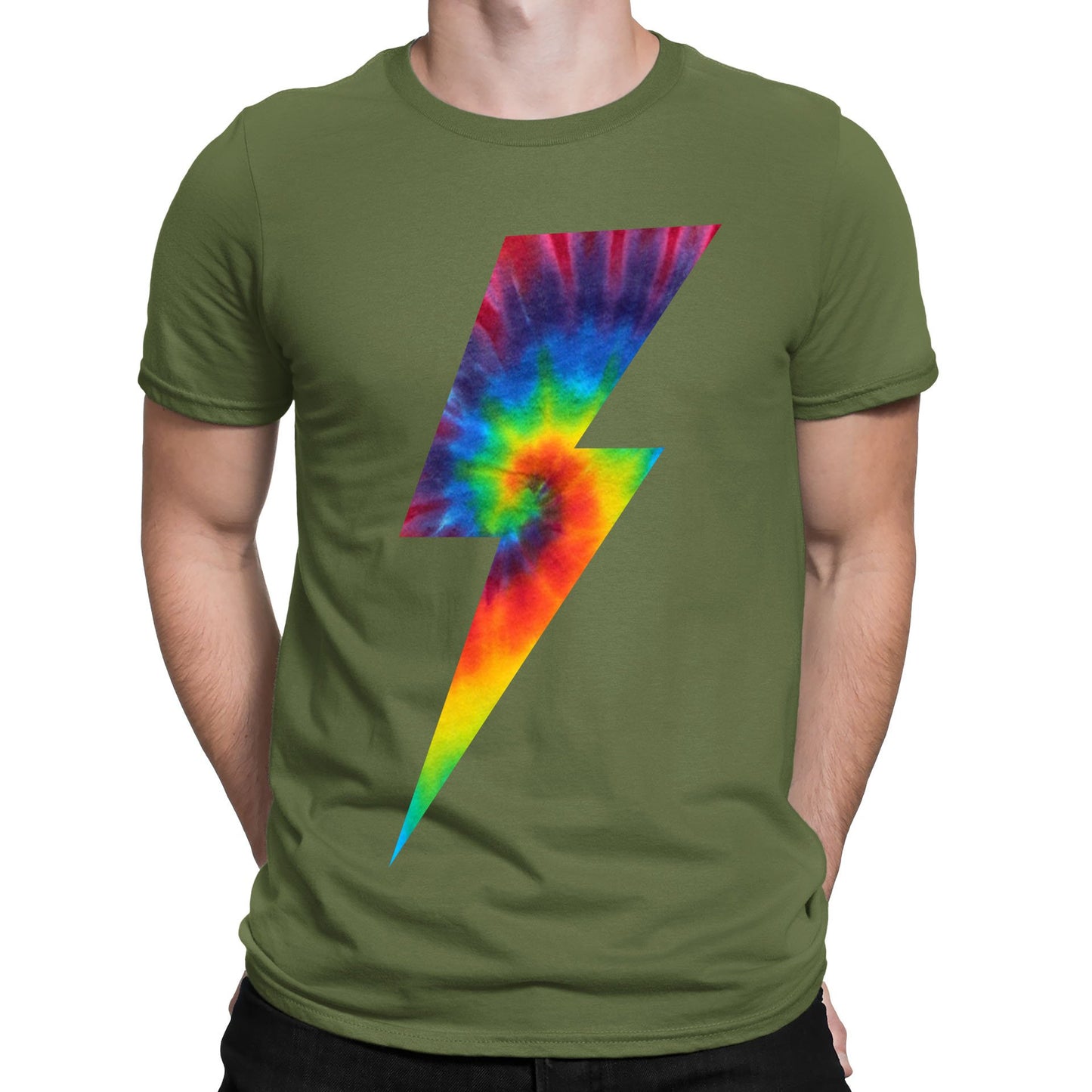 Tie Dye Lightning Bolt Mens T-shirt