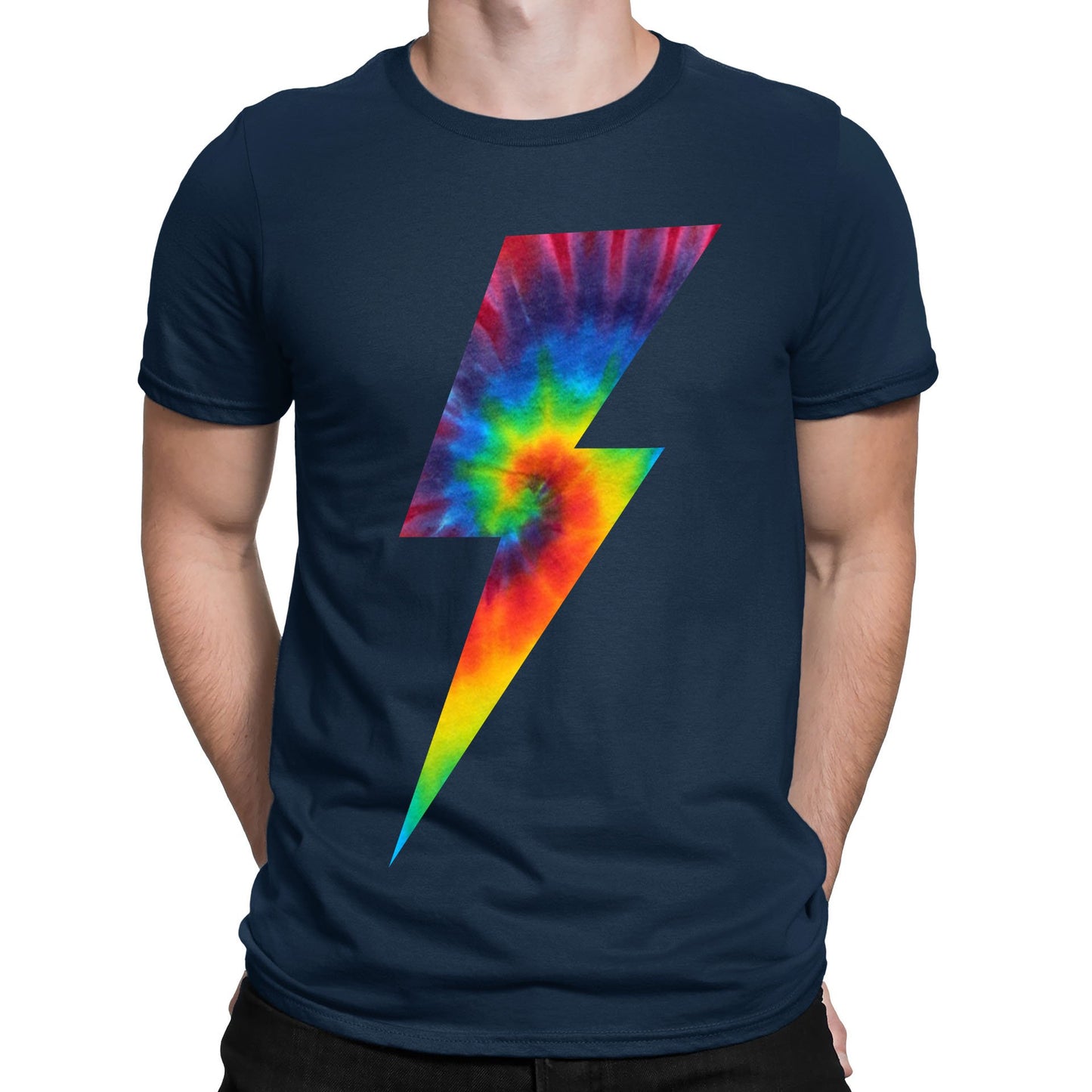 Tie Dye Lightning Bolt Mens T-shirt