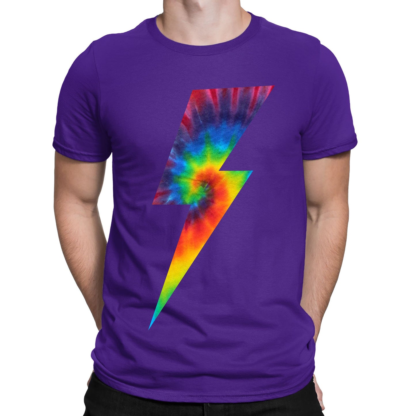 Tie Dye Lightning Bolt Mens T-shirt