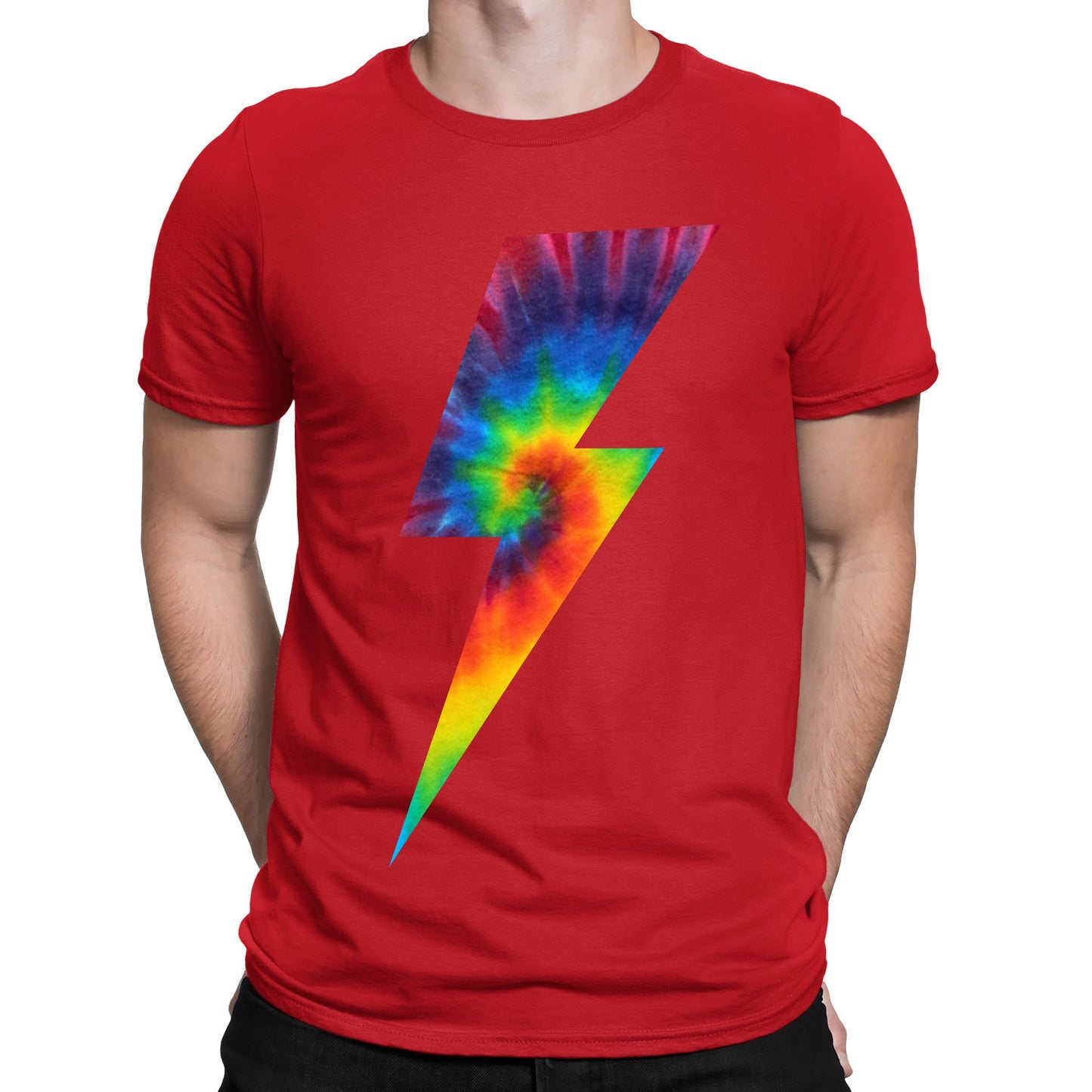 Tie Dye Lightning Bolt Mens T-shirt