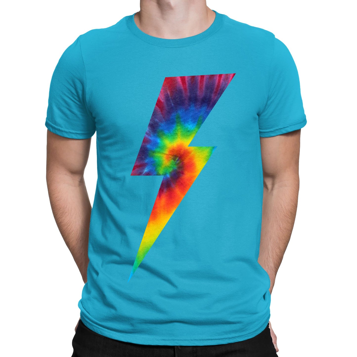 Tie Dye Lightning Bolt Mens T-shirt