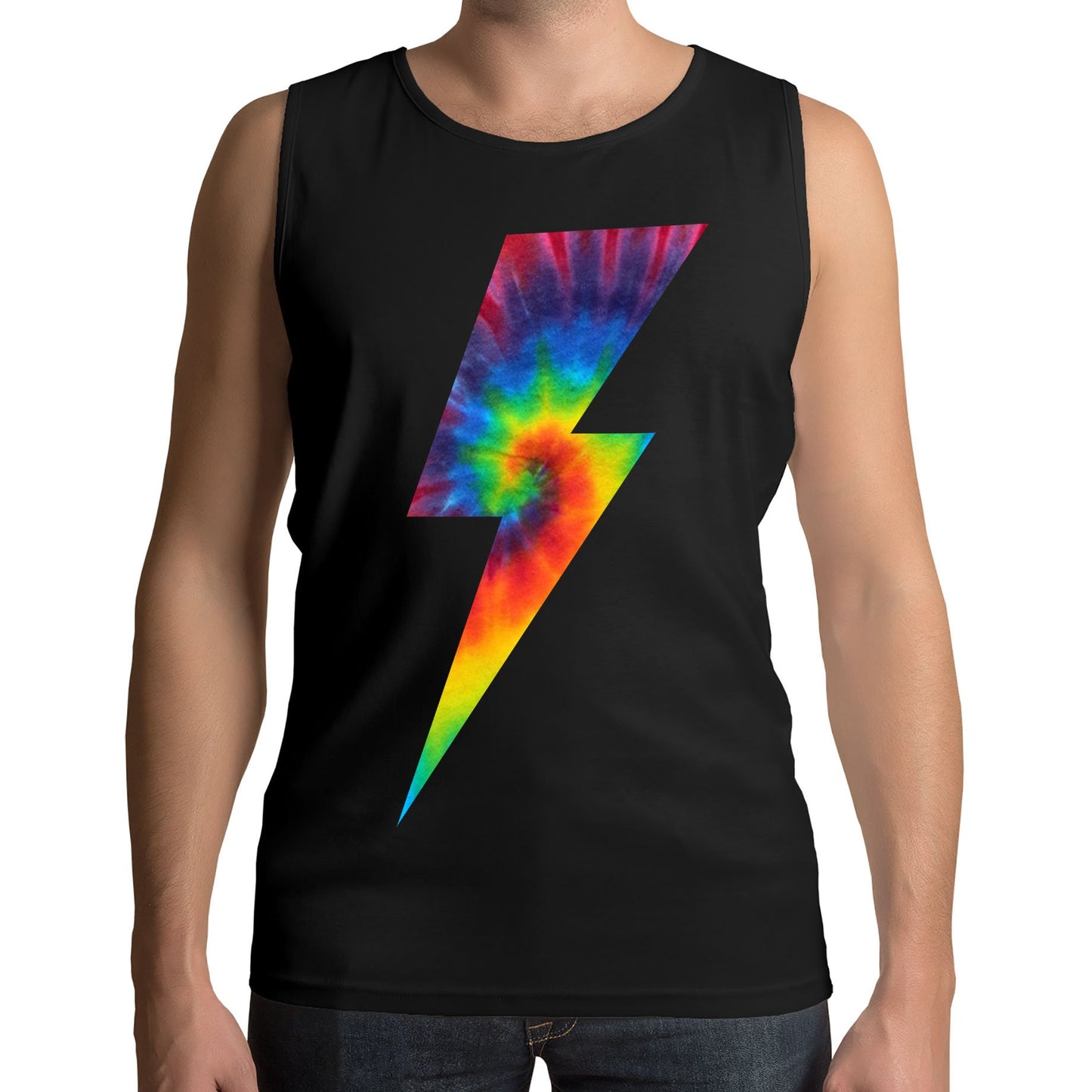 Tie Dye Lightning Bolt Mens Vest