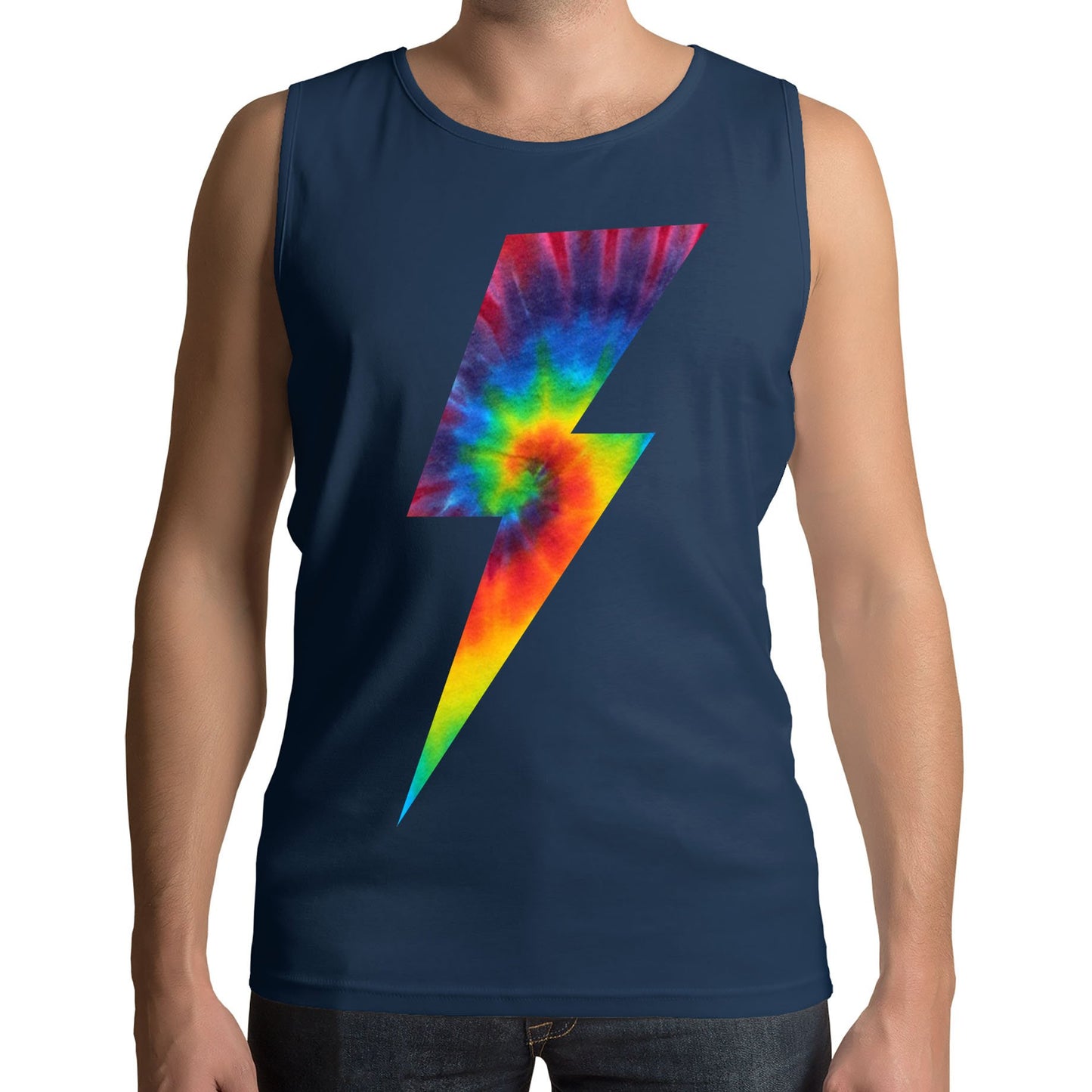 Tie Dye Lightning Bolt Mens Vest