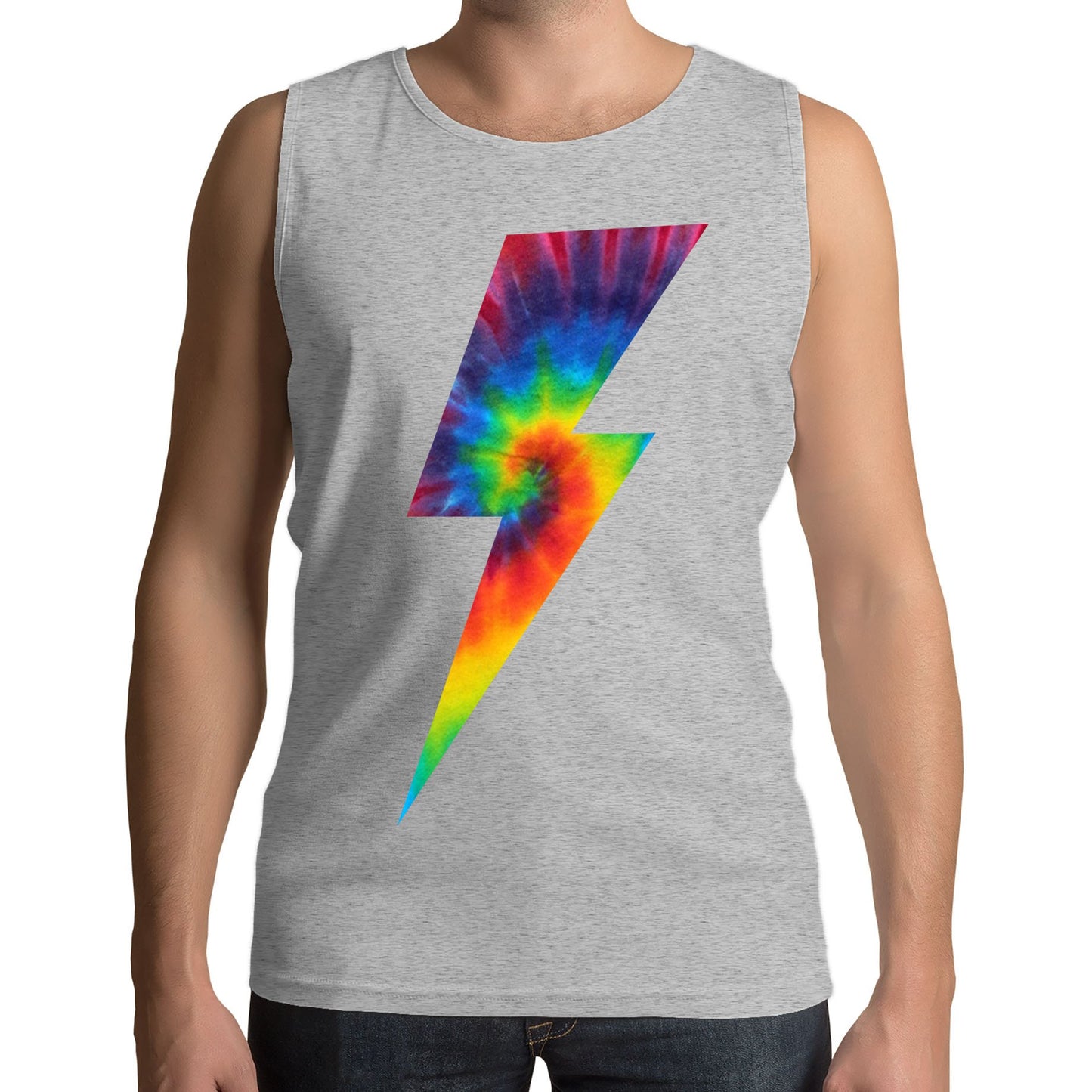 Tie Dye Lightning Bolt Mens Vest