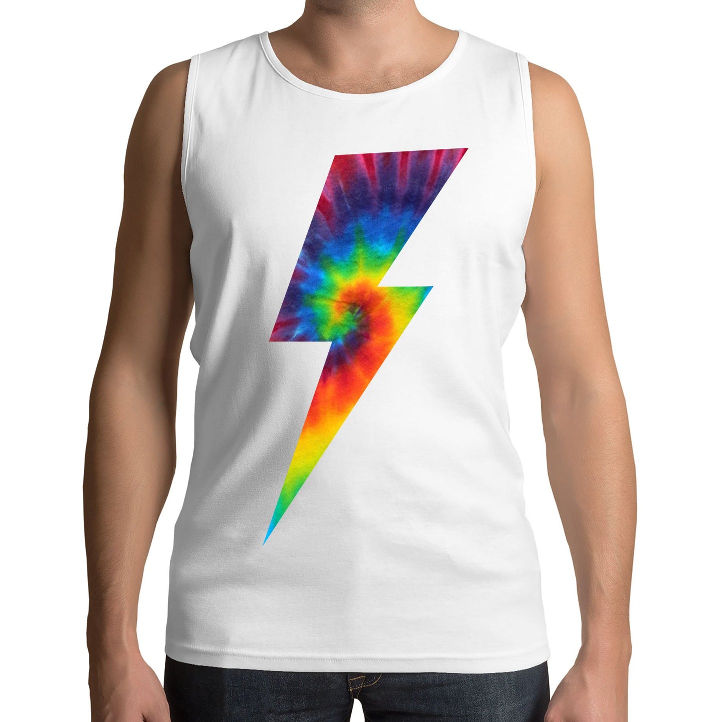 Tie Dye Lightning Bolt Mens Vest