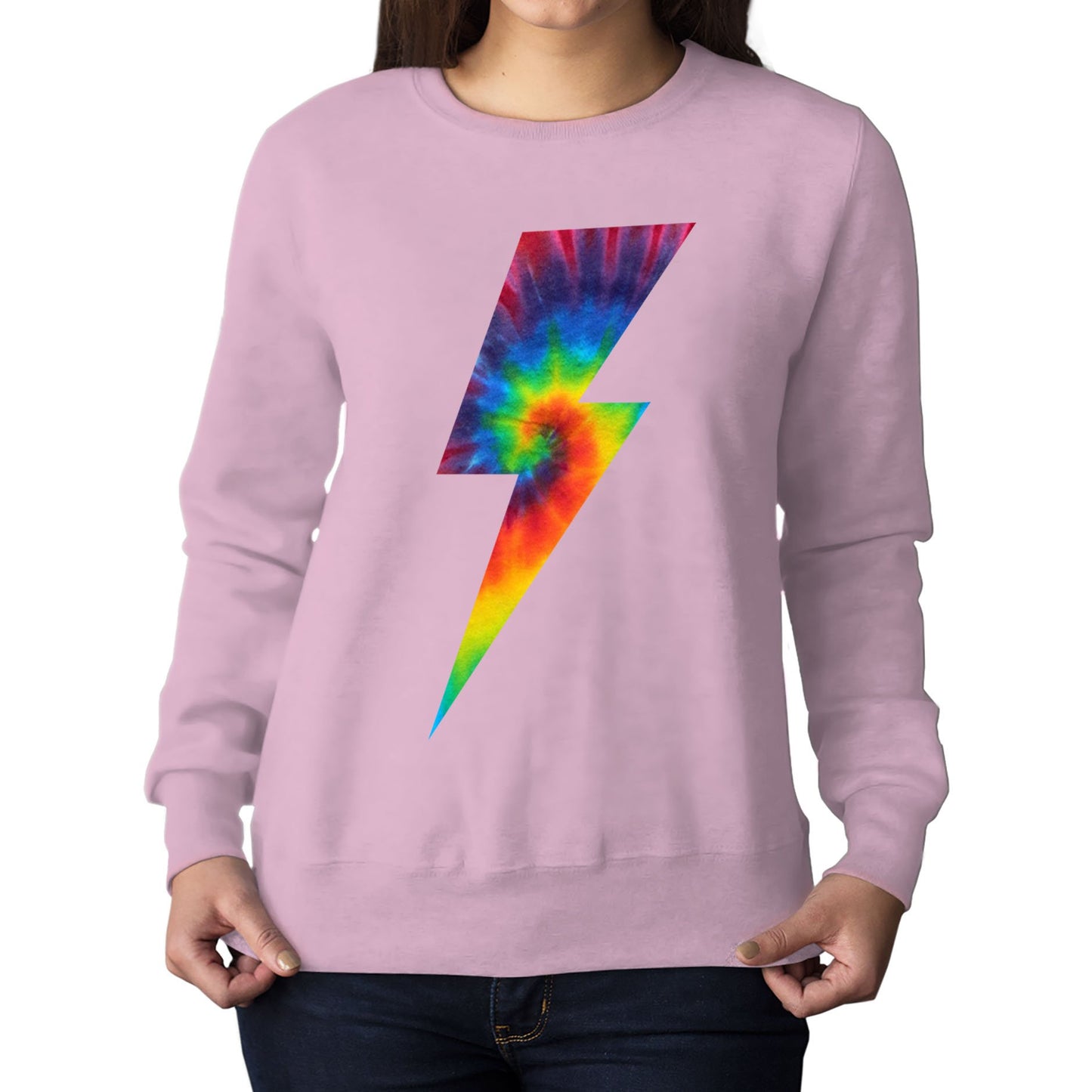 Tie Dye Lightning Bolt Womens Sweatshirt