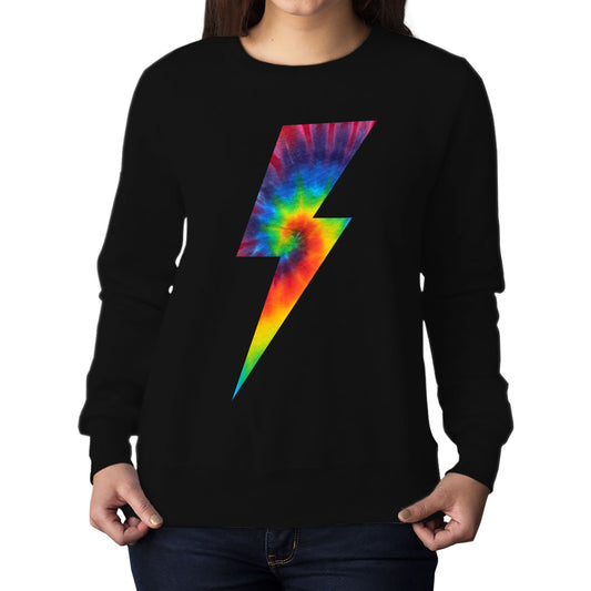 Tie Dye Lightning Bolt Womens Sweatshirt