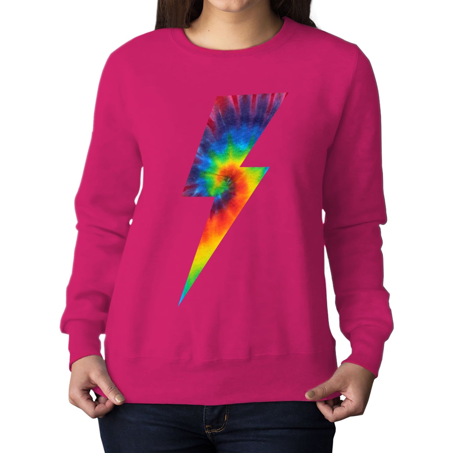 Tie Dye Lightning Bolt Womens Sweatshirt