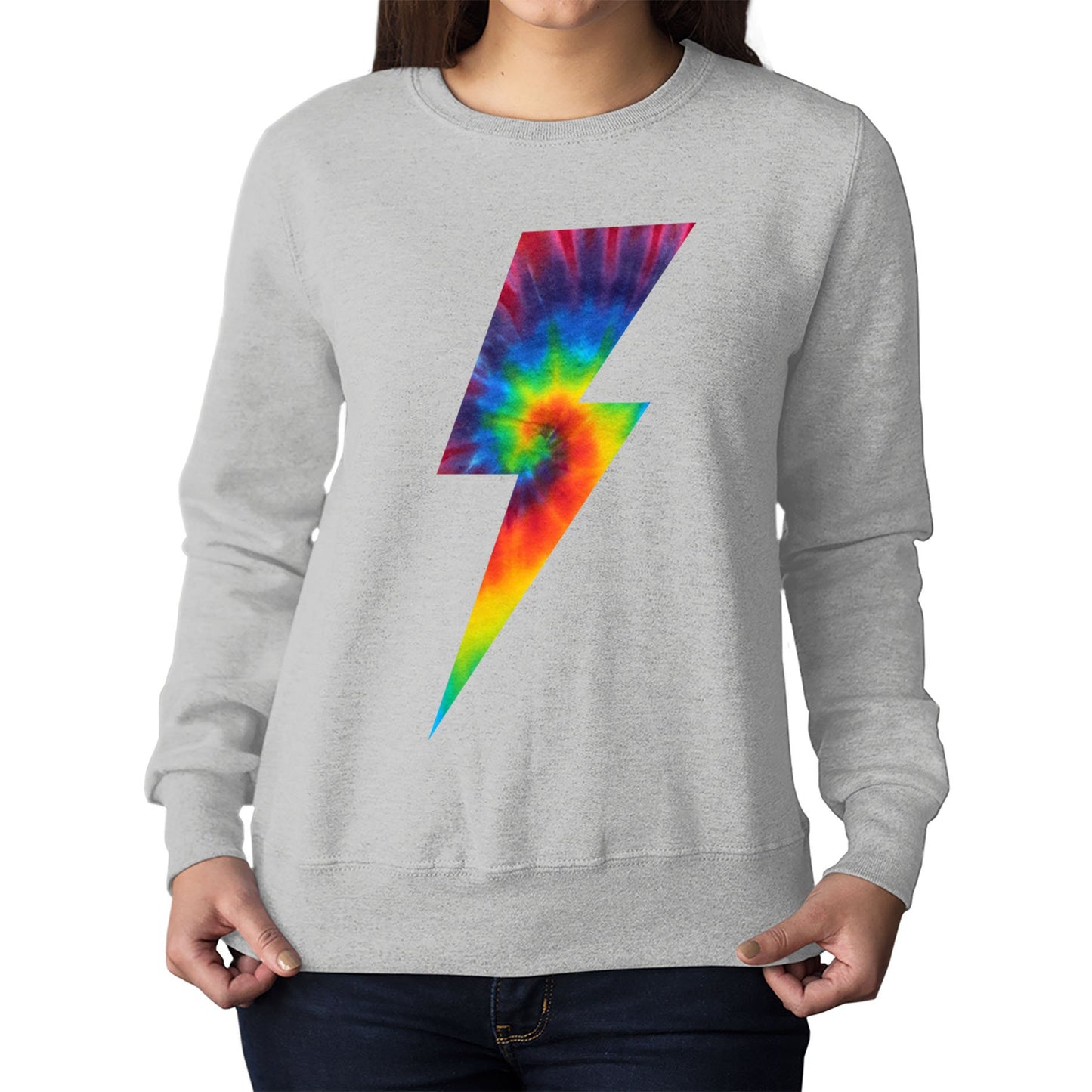 Tie Dye Lightning Bolt Womens Sweatshirt