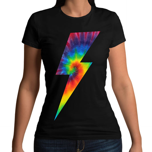 Tie Dye Lightning Bolt Womens T-shirt