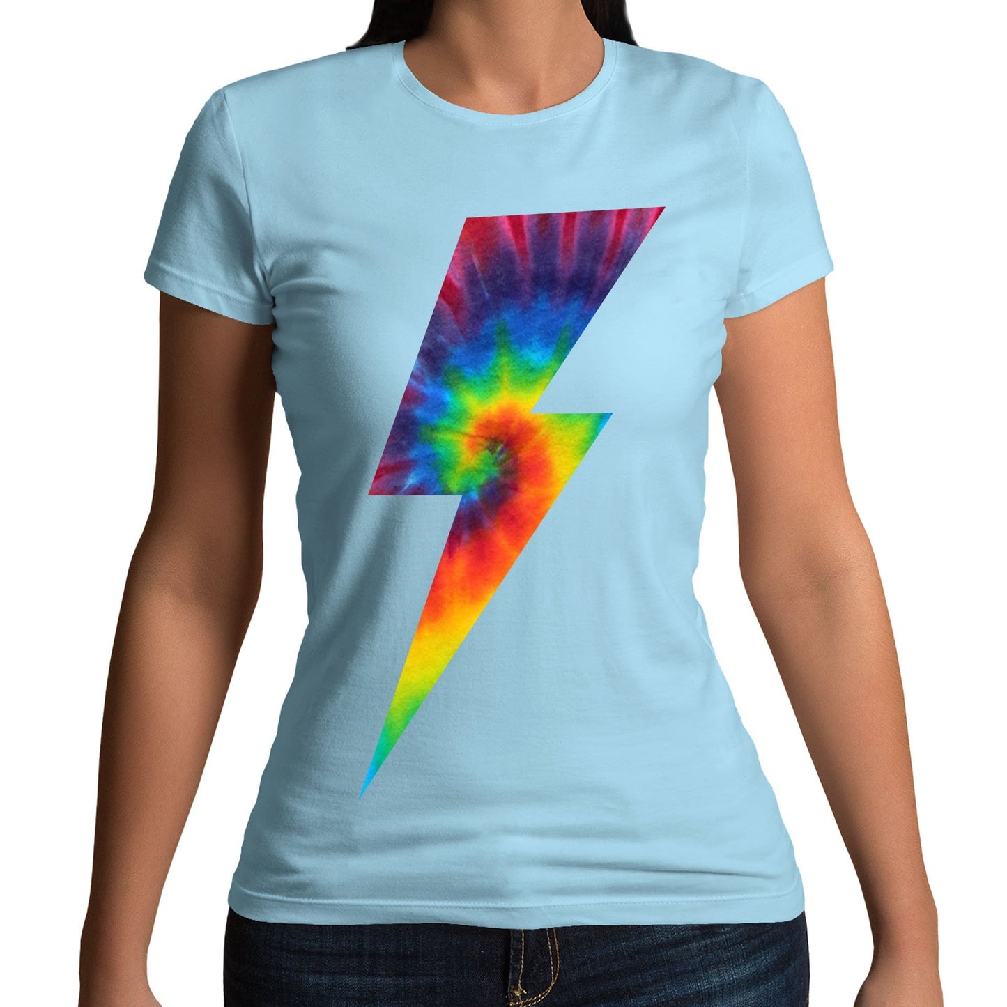 Tie Dye Lightning Bolt Womens T-shirt