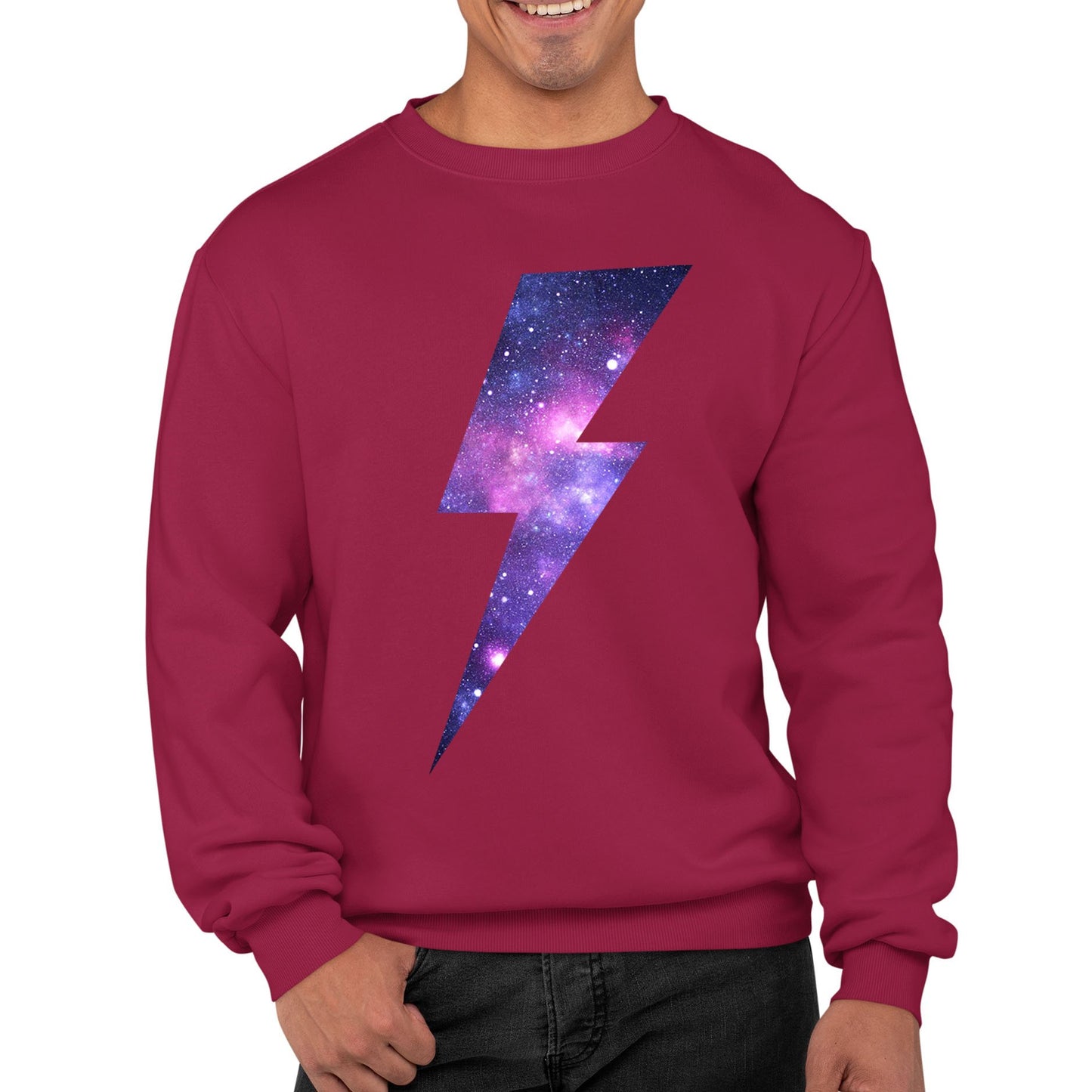 Galaxy Lightning Bolt Mens Sweatshirt