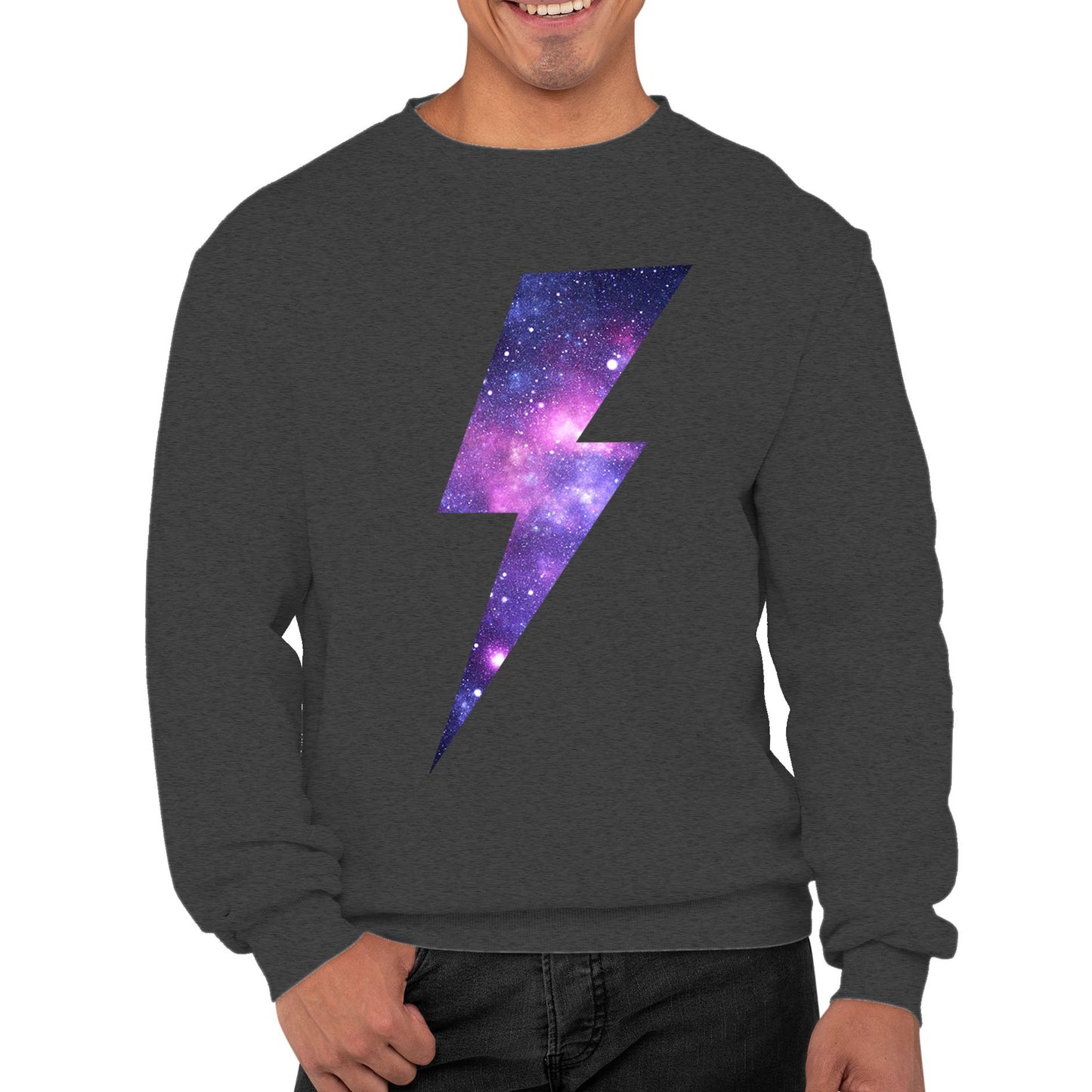 Galaxy Lightning Bolt Mens Sweatshirt