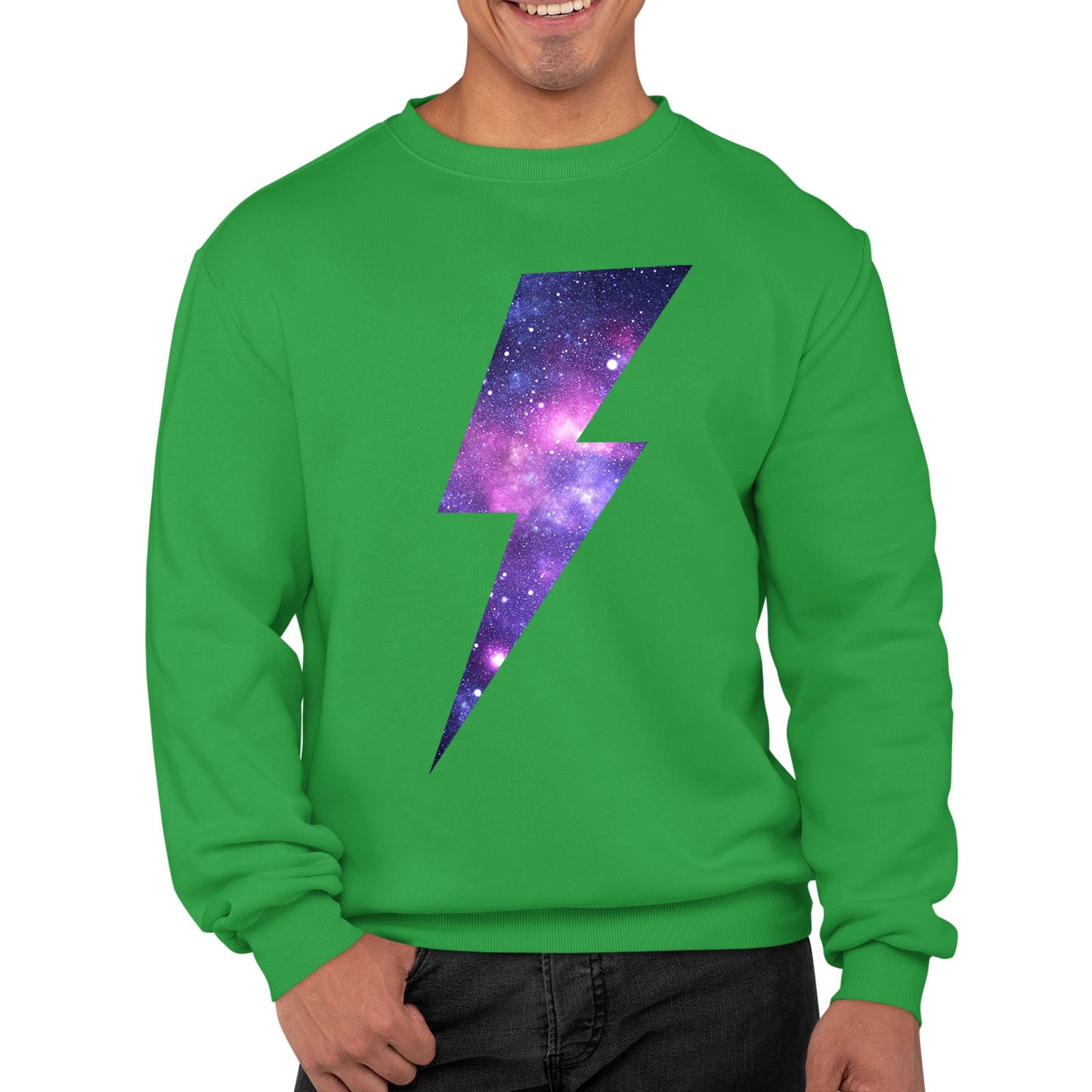 Galaxy Lightning Bolt Mens Sweatshirt