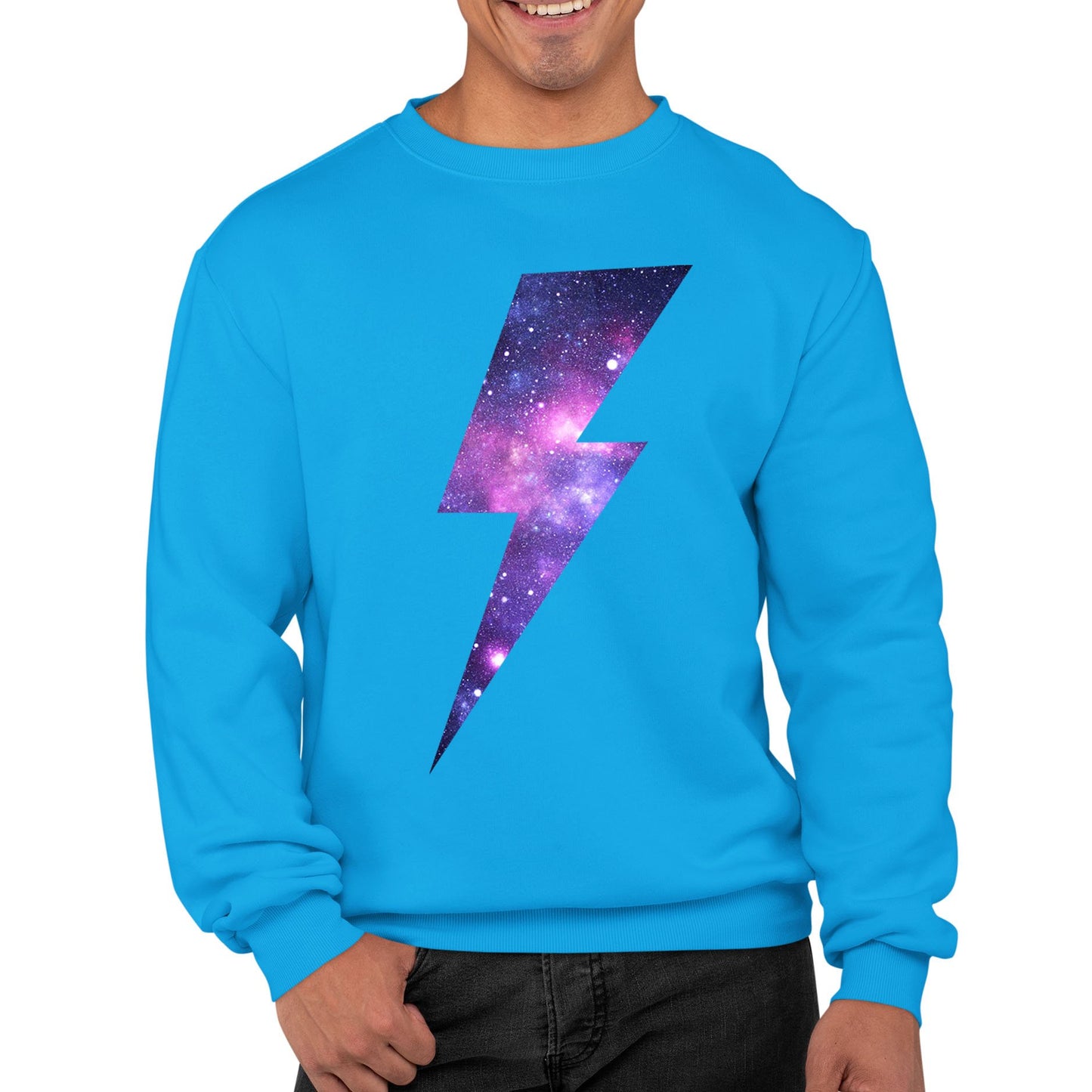 Galaxy Lightning Bolt Mens Sweatshirt