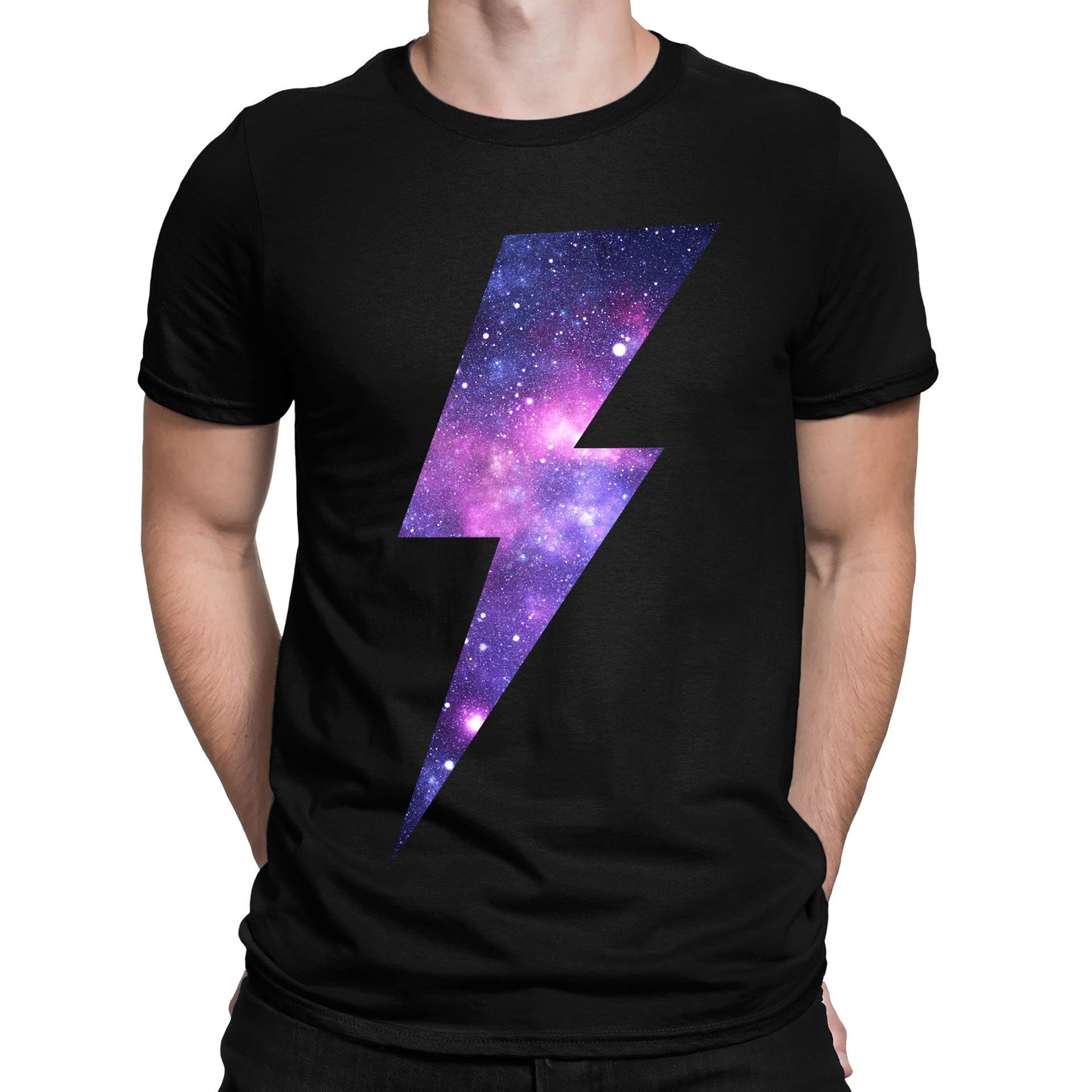 Galaxy Lightning Bolt Mens T-shirt