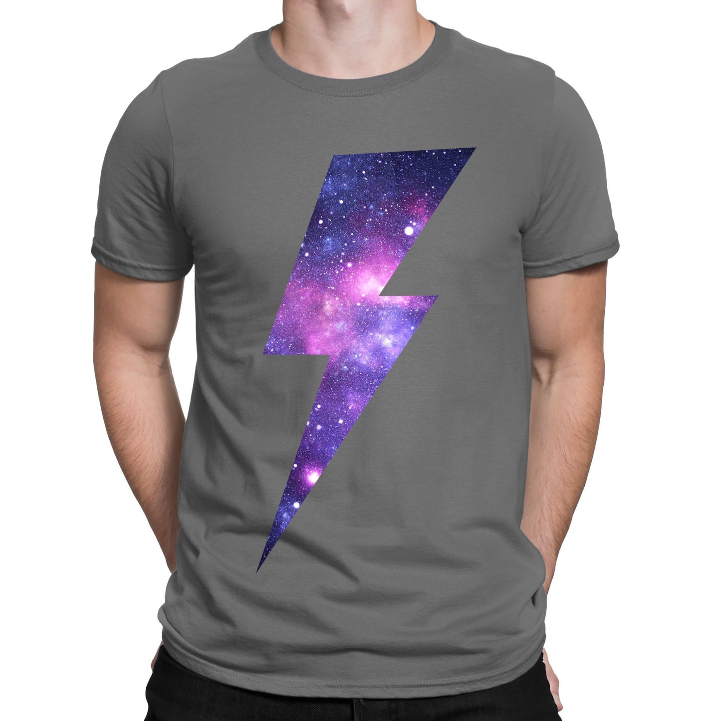 Galaxy Lightning Bolt Mens T-shirt