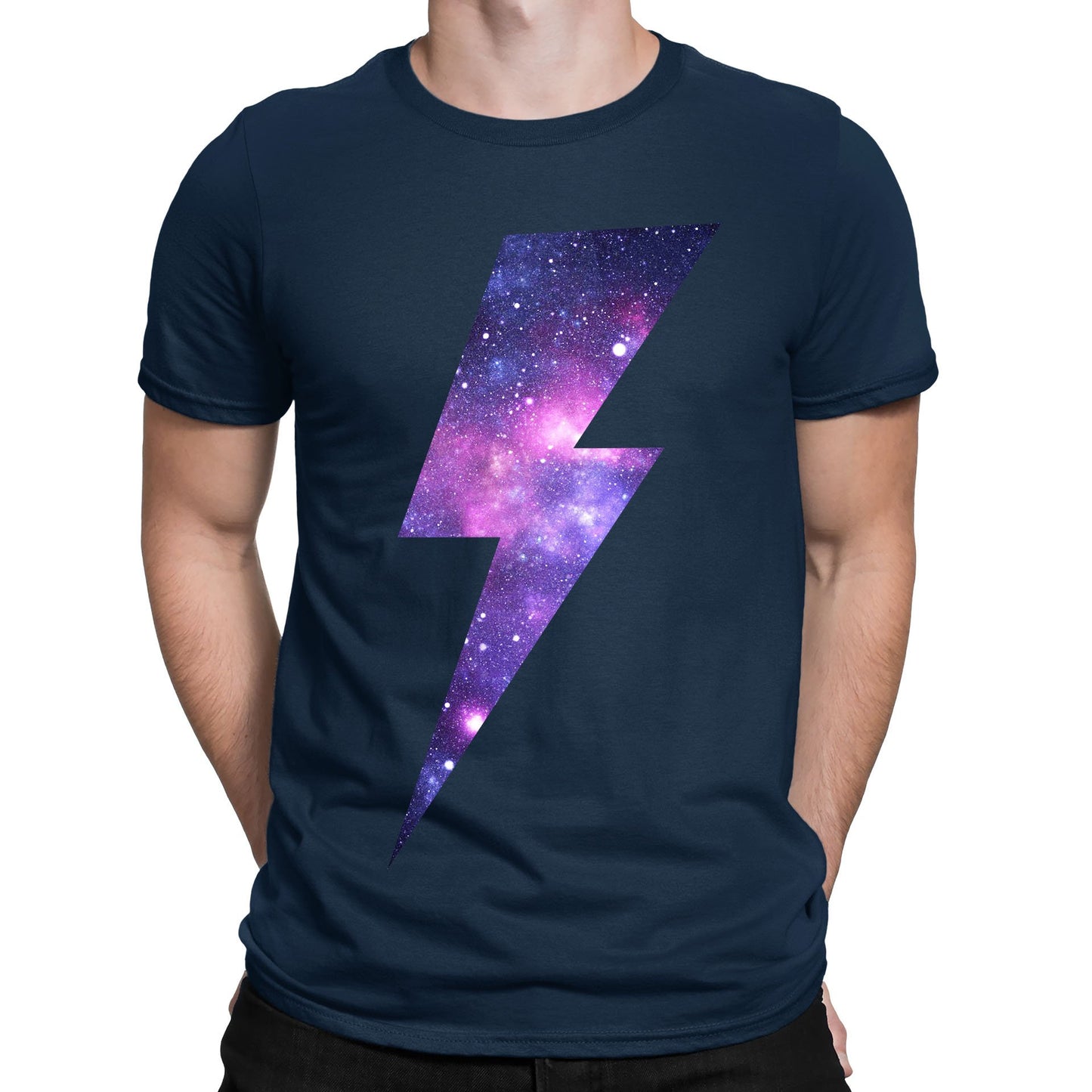 Galaxy Lightning Bolt Mens T-shirt