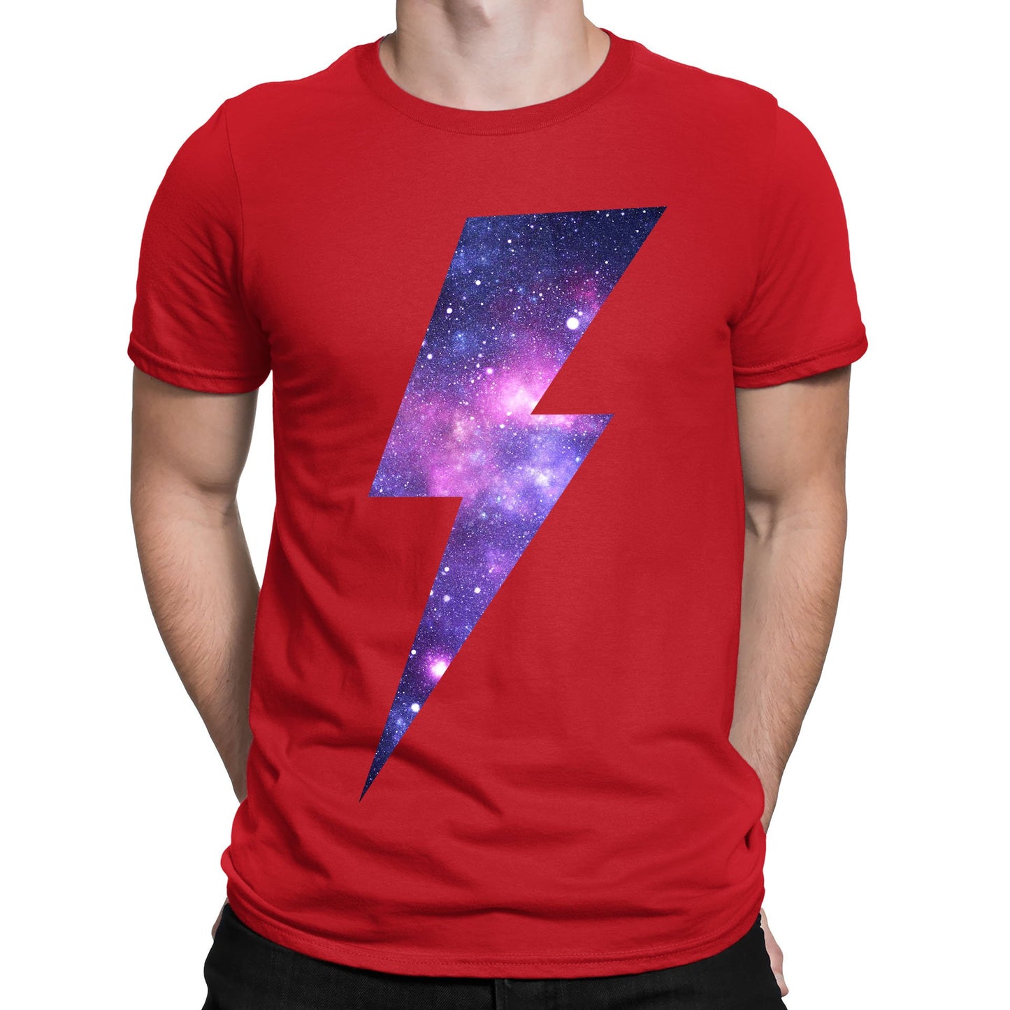 Galaxy Lightning Bolt Mens T-shirt