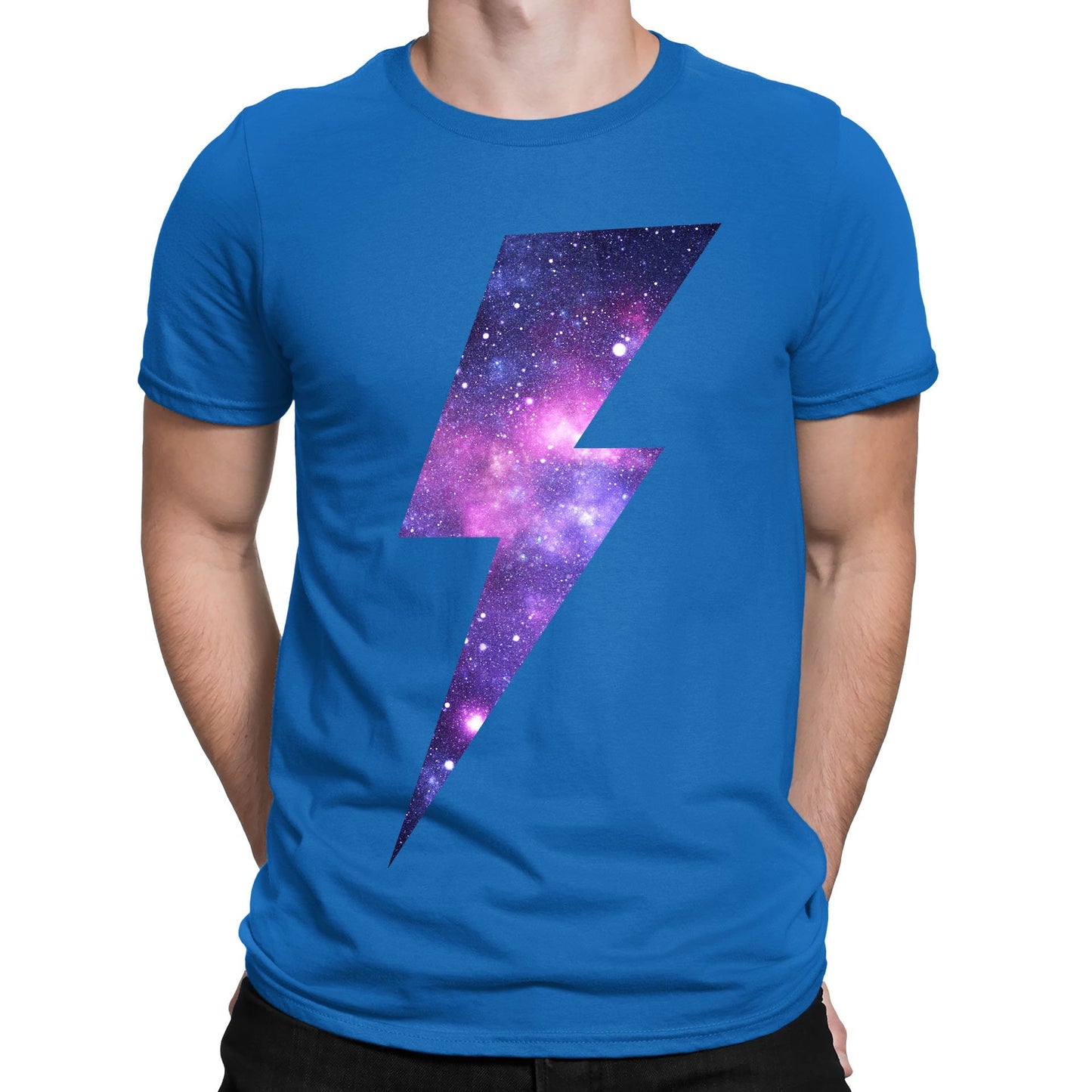 Galaxy Lightning Bolt Mens T-shirt